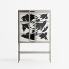 Black Birds - Loft Cabinet - Konrad Blaszczyk - Pebble - Clear glass