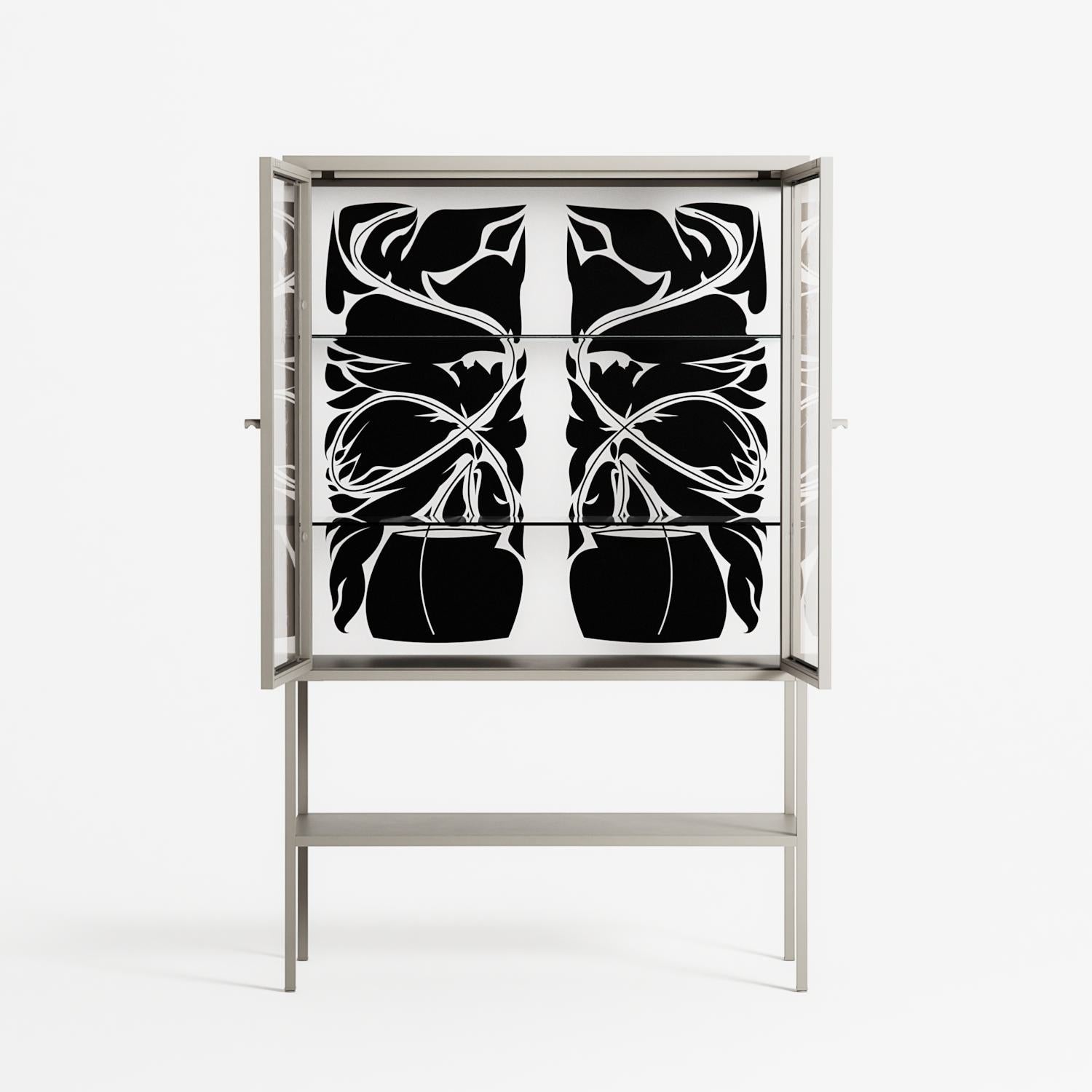 Black Potted Plant - Loft Cabinet - Konrad Blaszczyk - Pebble - Clear glass