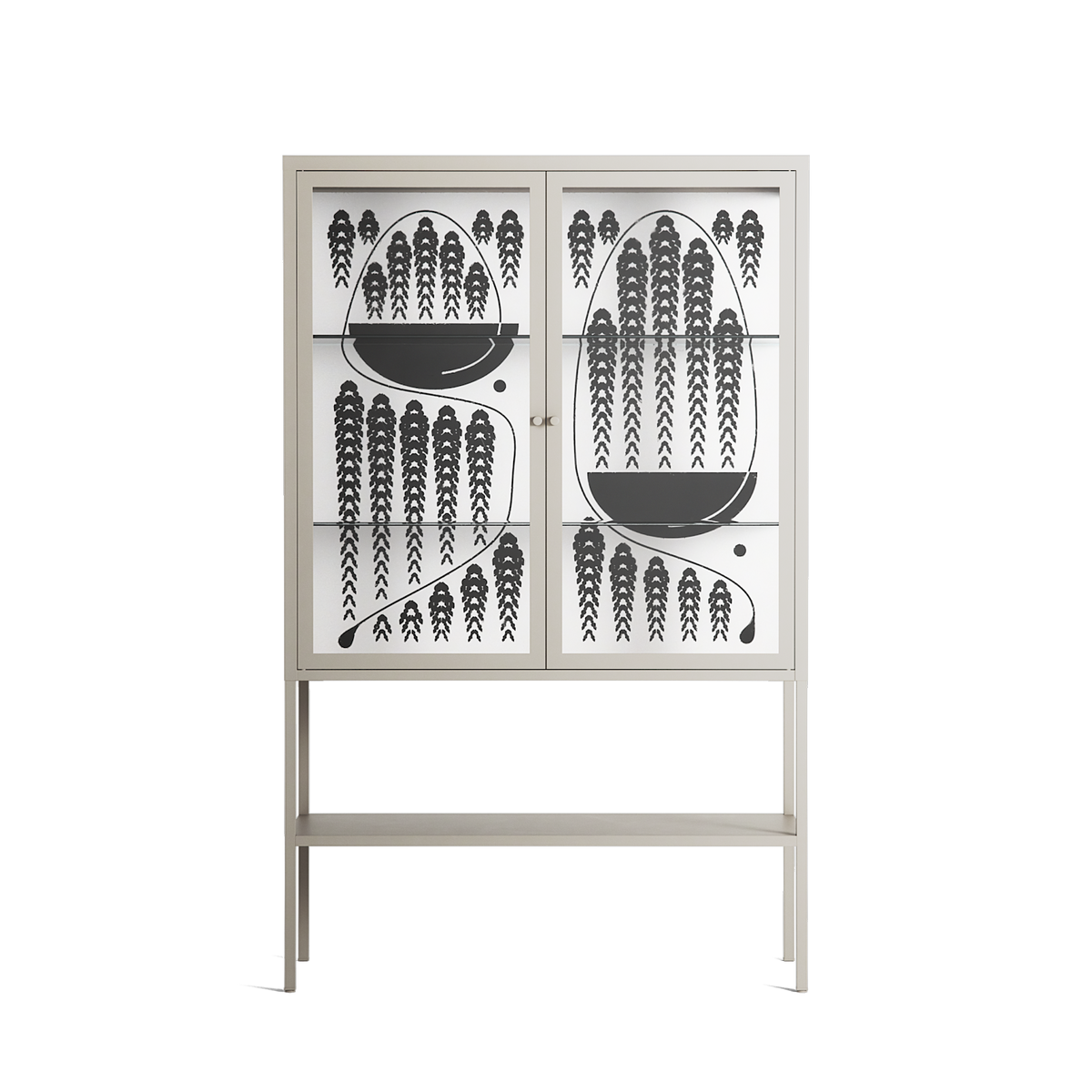 Black Fern - Loft Cabinet - Konrad Blaszczyk - Pebble - Clear glass