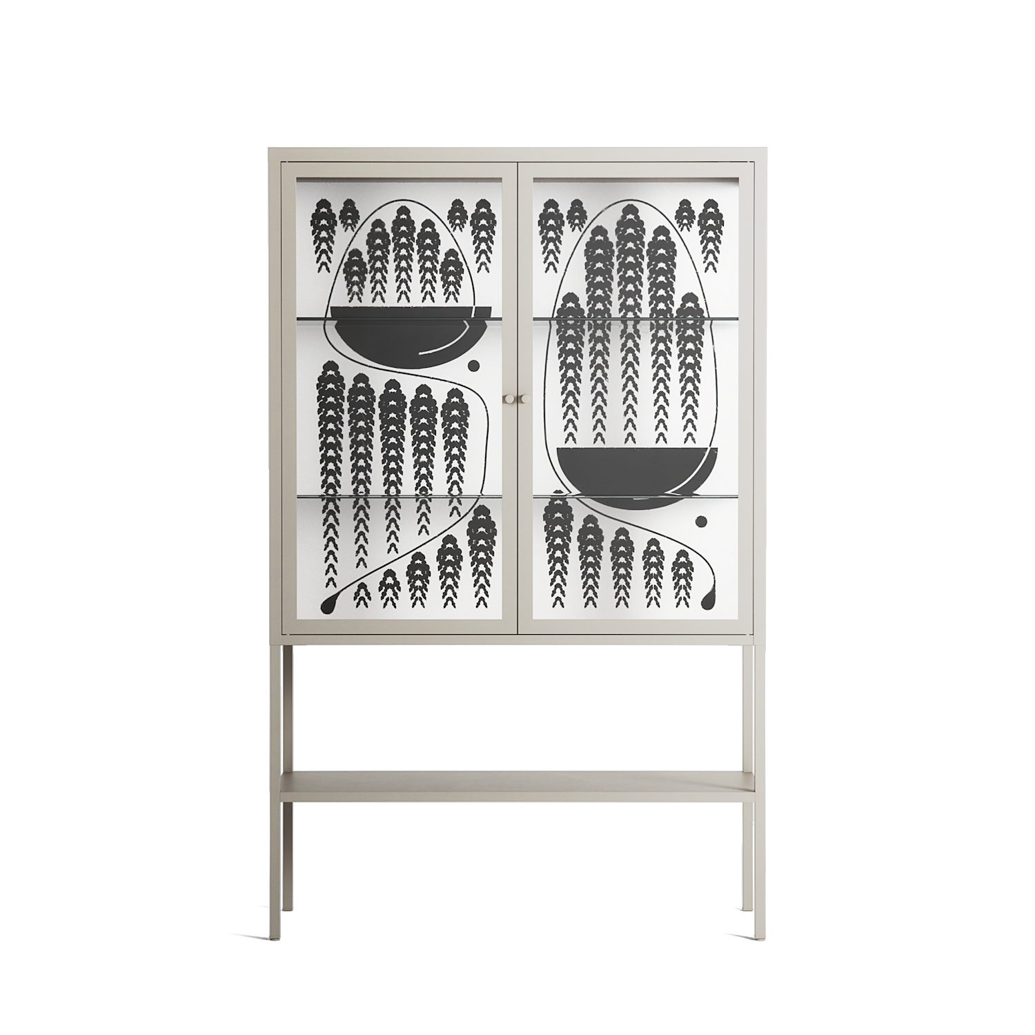 Black Fern - Loft Cabinet - Konrad Blaszczyk - Pebble - Clear glass