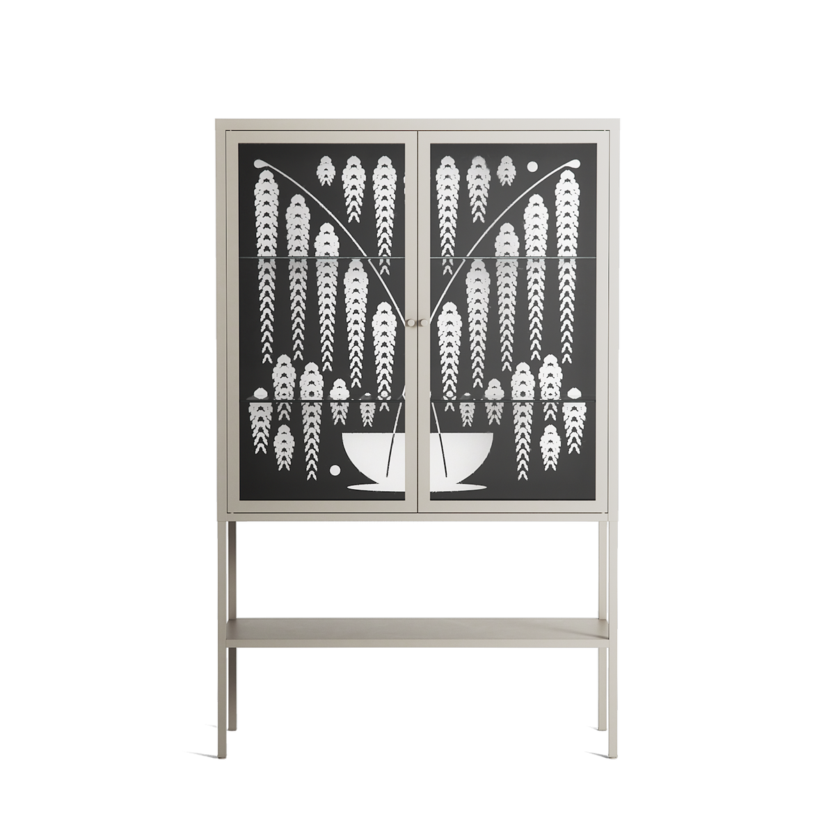 White Fern - Loft Cabinet - Konrad Blaszczyk - Pebble - Clear glass