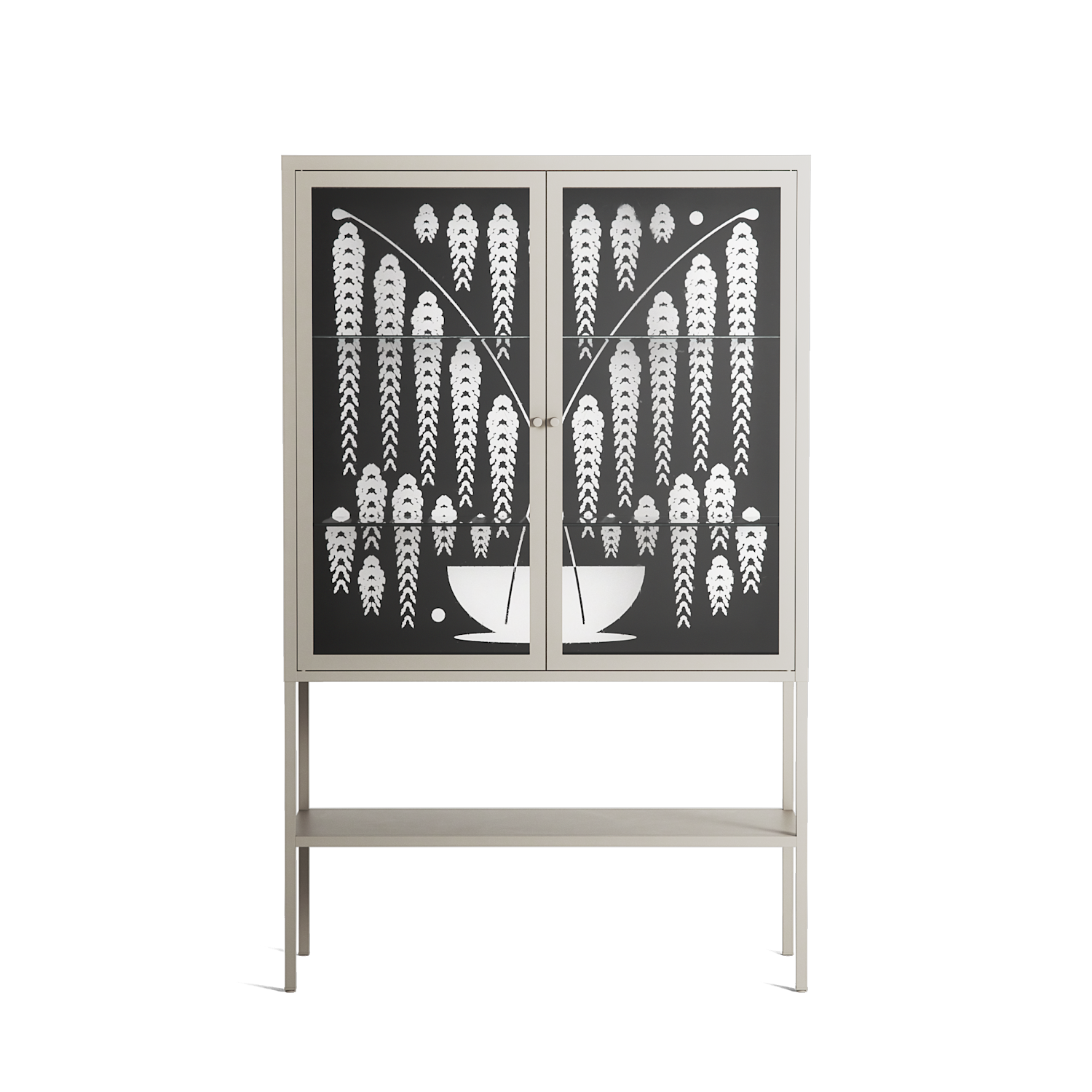 White Fern - Loft Cabinet - Konrad Blaszczyk - Pebble - Clear glass