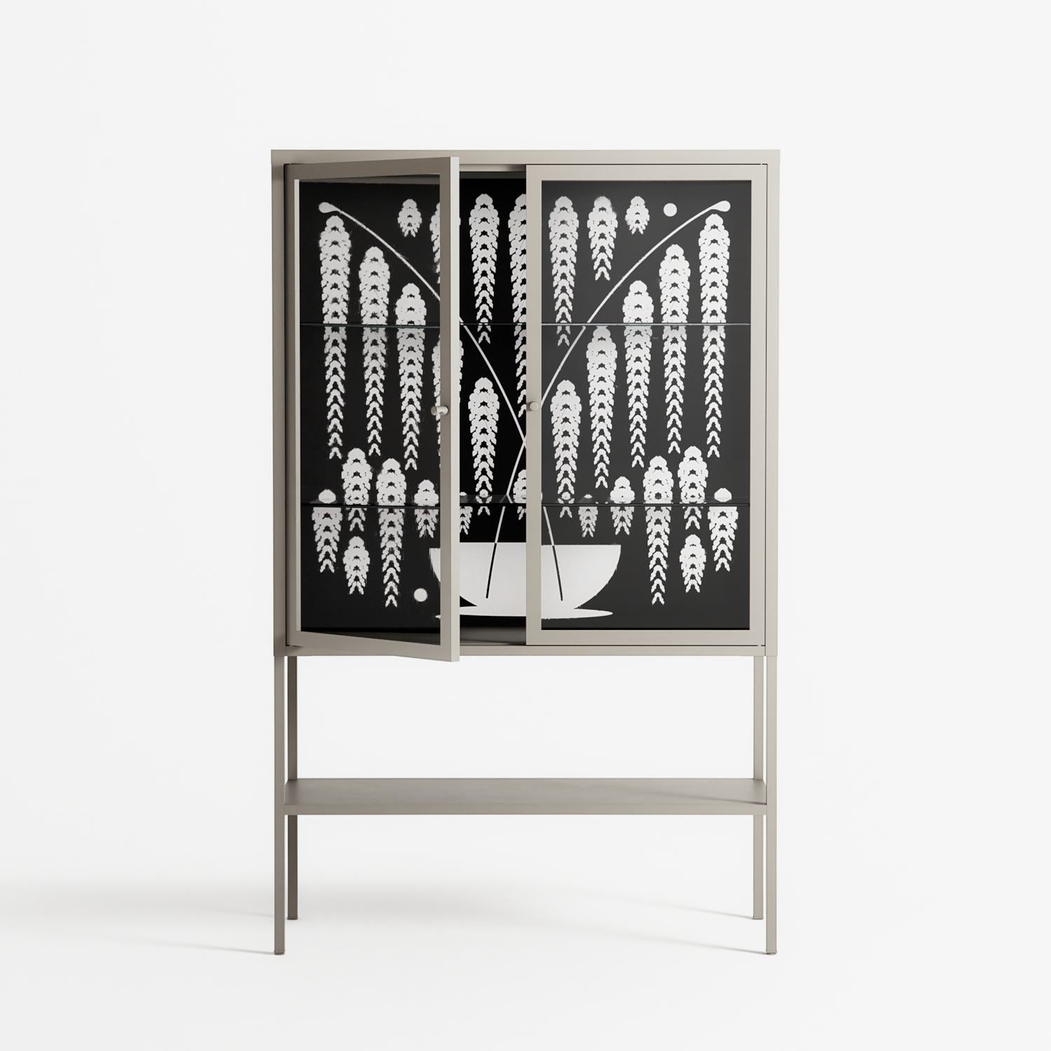 White Fern - Loft Cabinet - Konrad Blaszczyk - Pebble - Clear glass