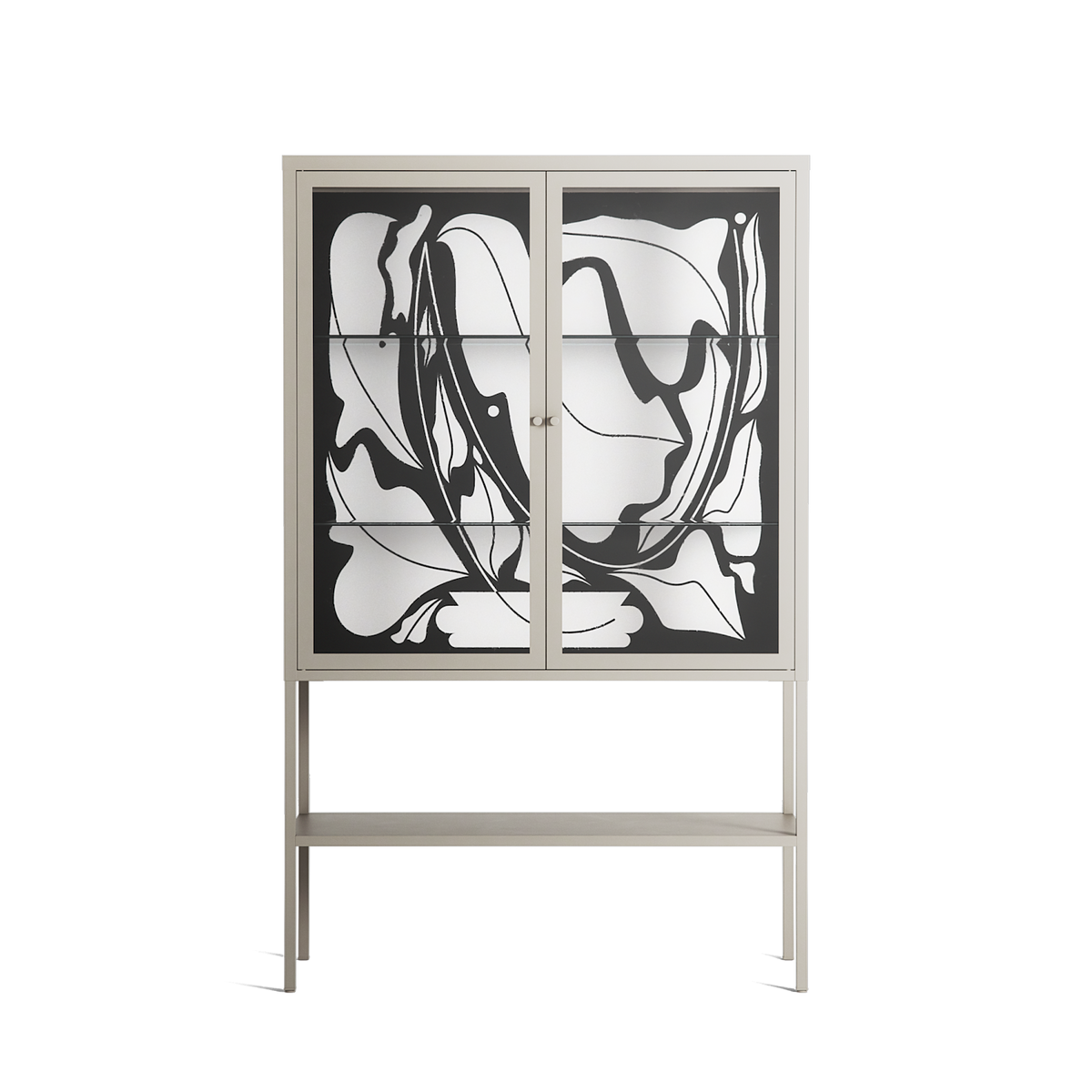 White Potted Plant - Loft Cabinet - Konrad Blaszczyk - Pebble - Clear glass