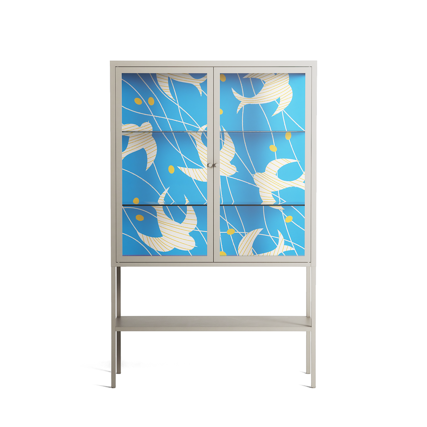 Birds B - Loft Cabinet - Heather Zhou - Pebble - Clear glass