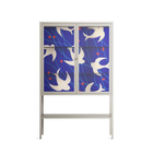 Birds A - Loft Cabinet - Heather Zhou - Pebble - Clear glass