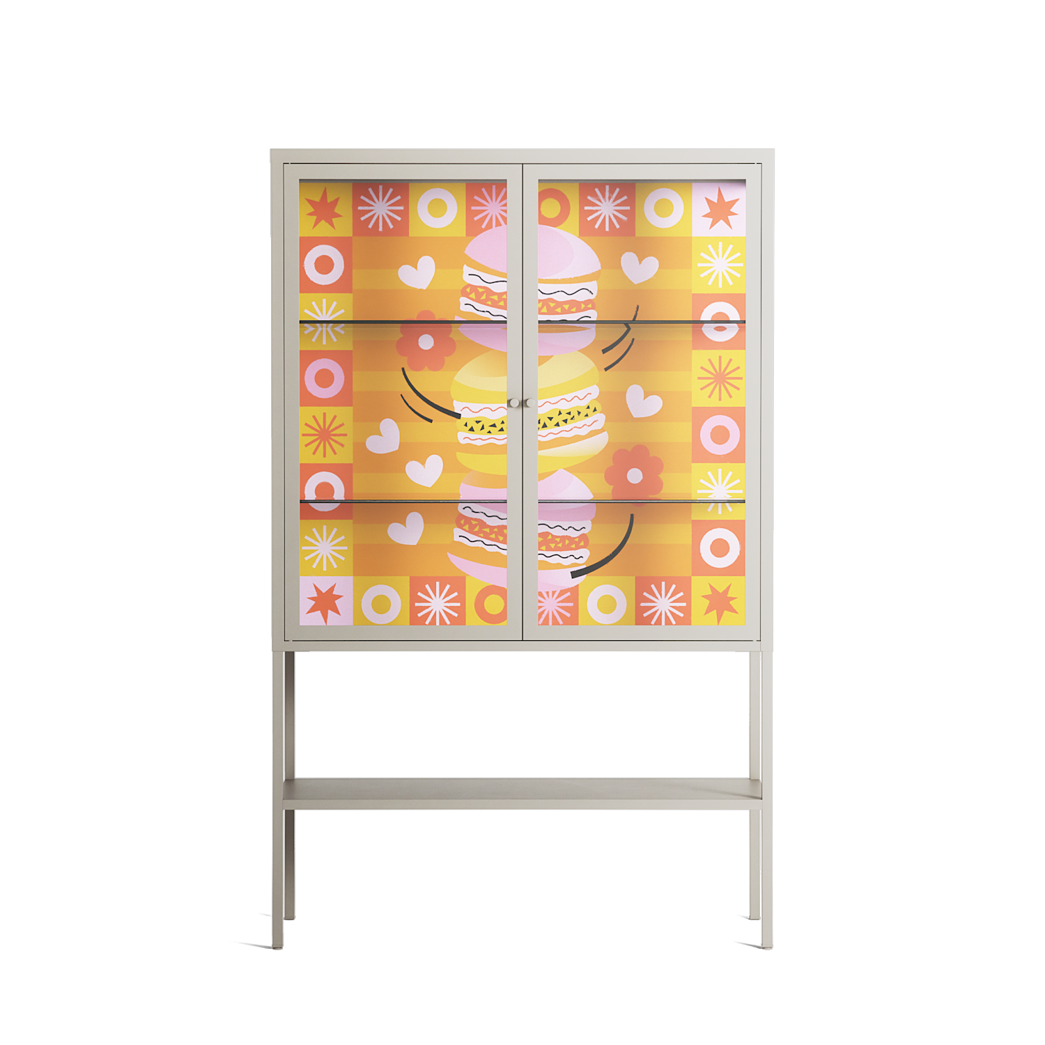 Cake - Loft Cabinet - Heather Zhou - Pebble - Clear glass