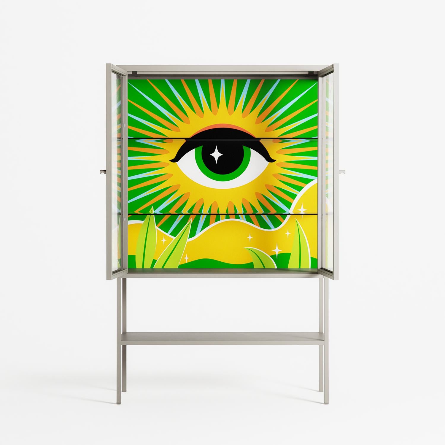 Curiosity - Loft Cabinet - Heather Zhou - Pebble - Clear glass