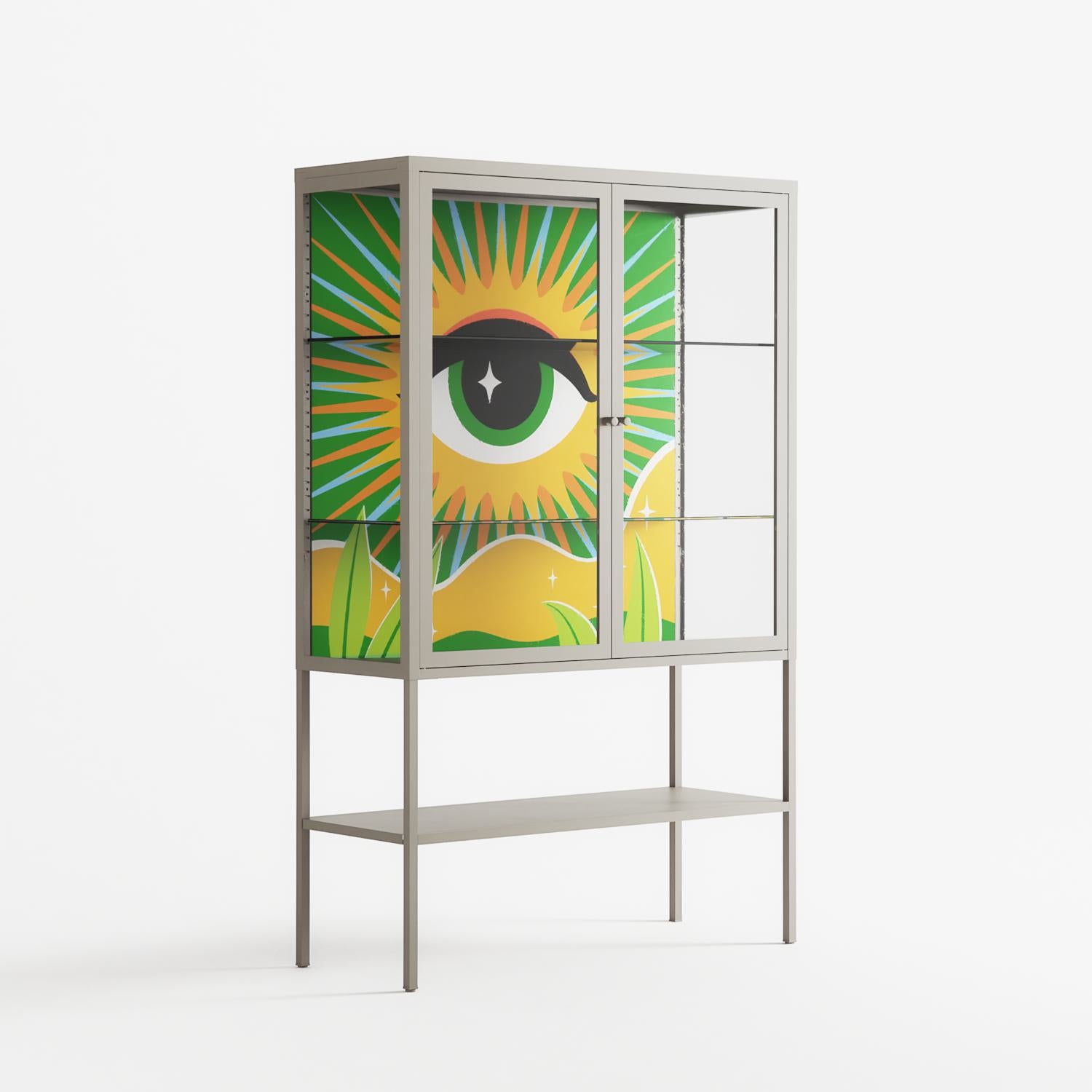 Curiosity - Loft Cabinet - Heather Zhou - Pebble - Clear glass