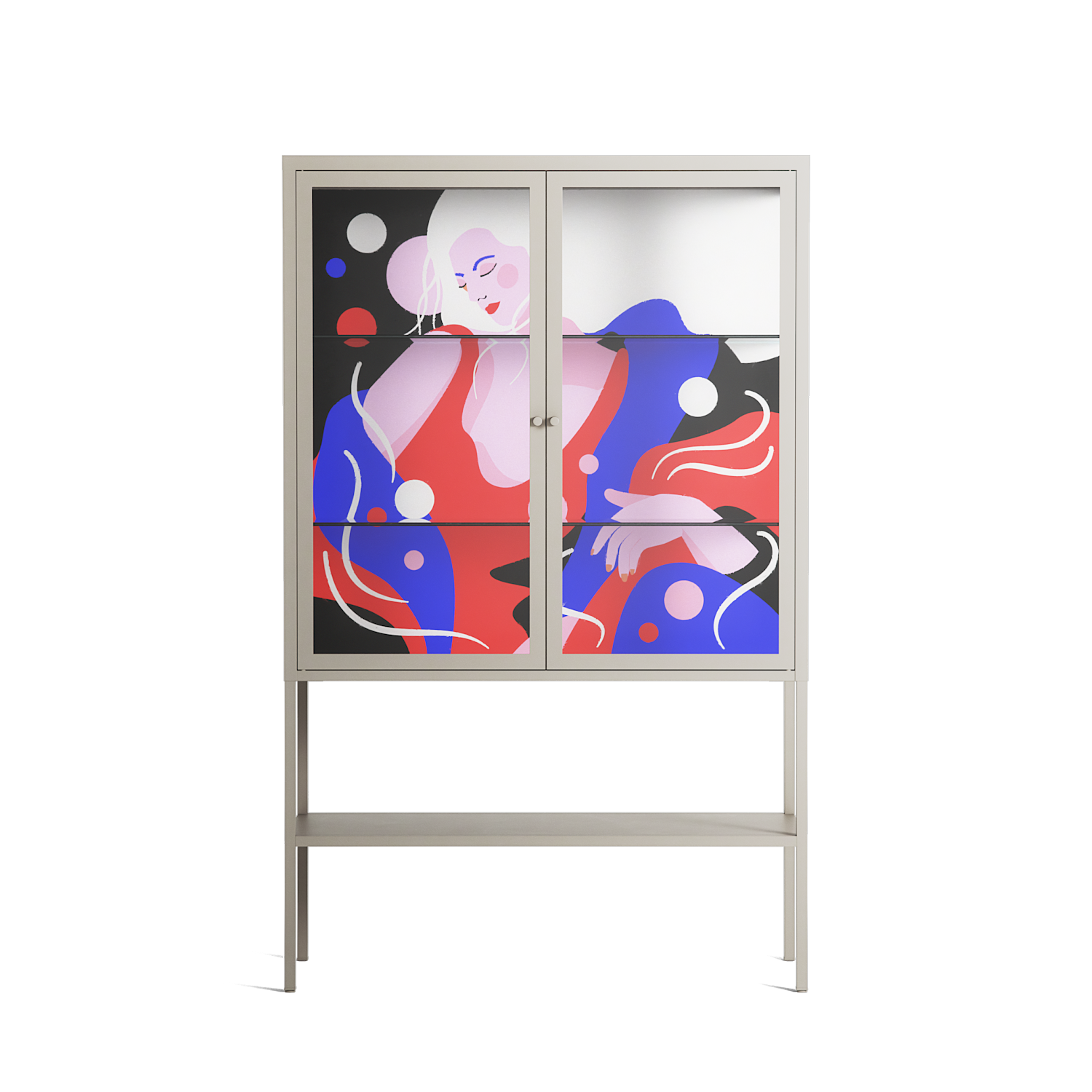 Dream - Loft Cabinet - Heather Zhou - Pebble - Clear glass