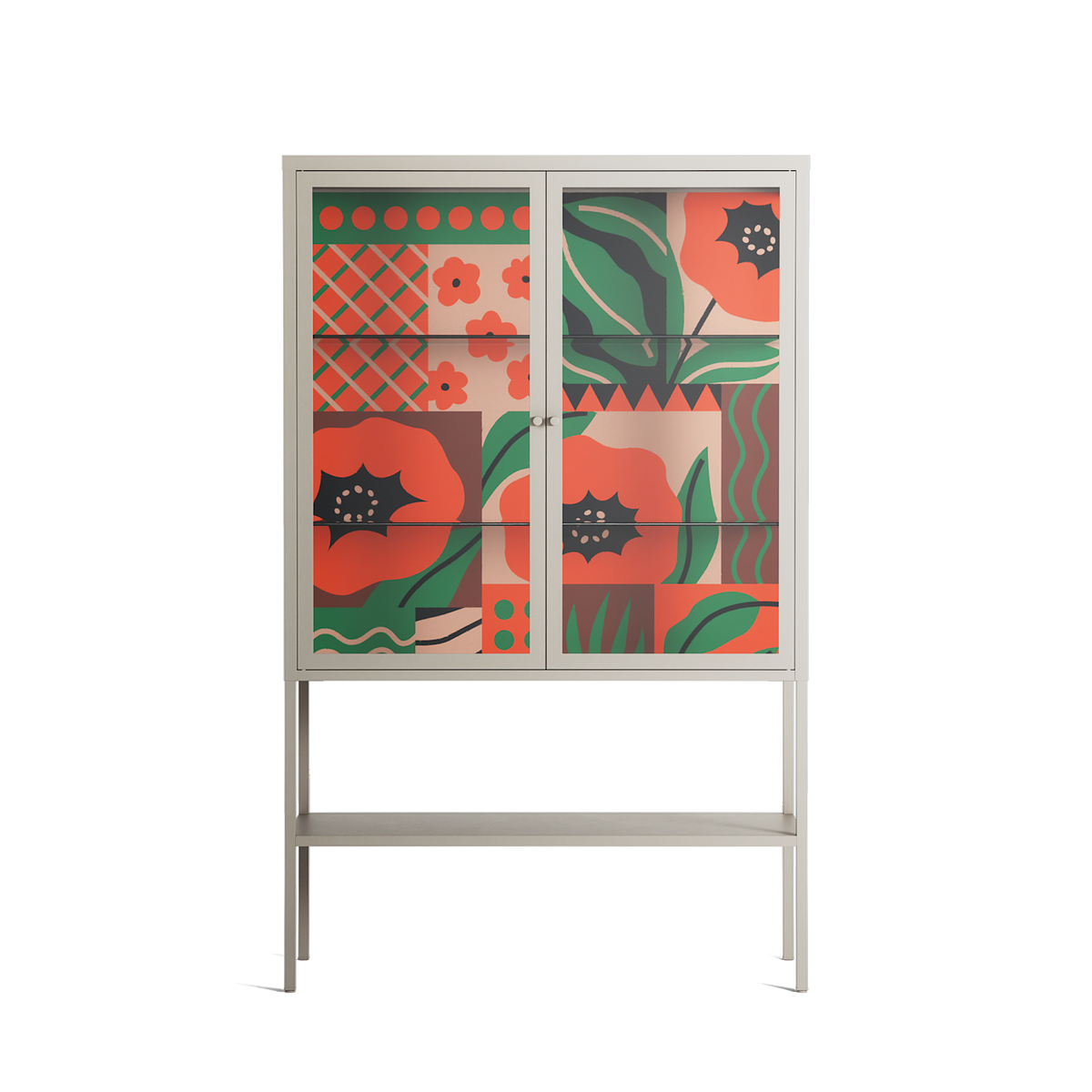 Flower B - Loft Cabinet - Heather Zhou - Pebble - Clear glass