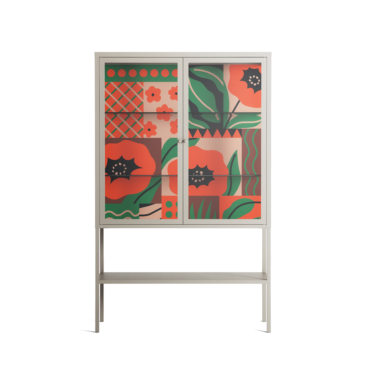 Flower B - Loft Cabinet - Heather Zhou - Pebble - Clear glass