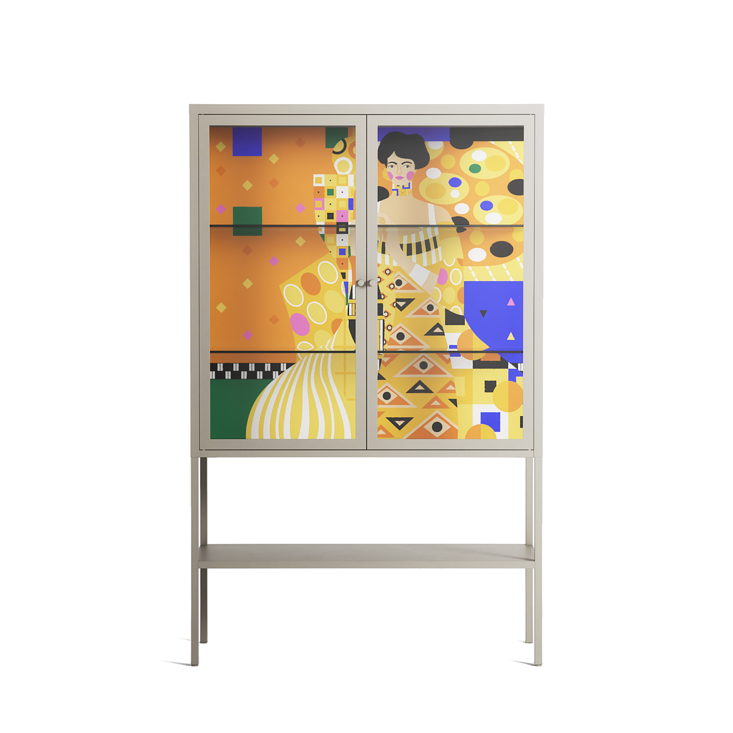 Klimt - Loft Cabinet - Heather Zhou - Pebble - Clear glass