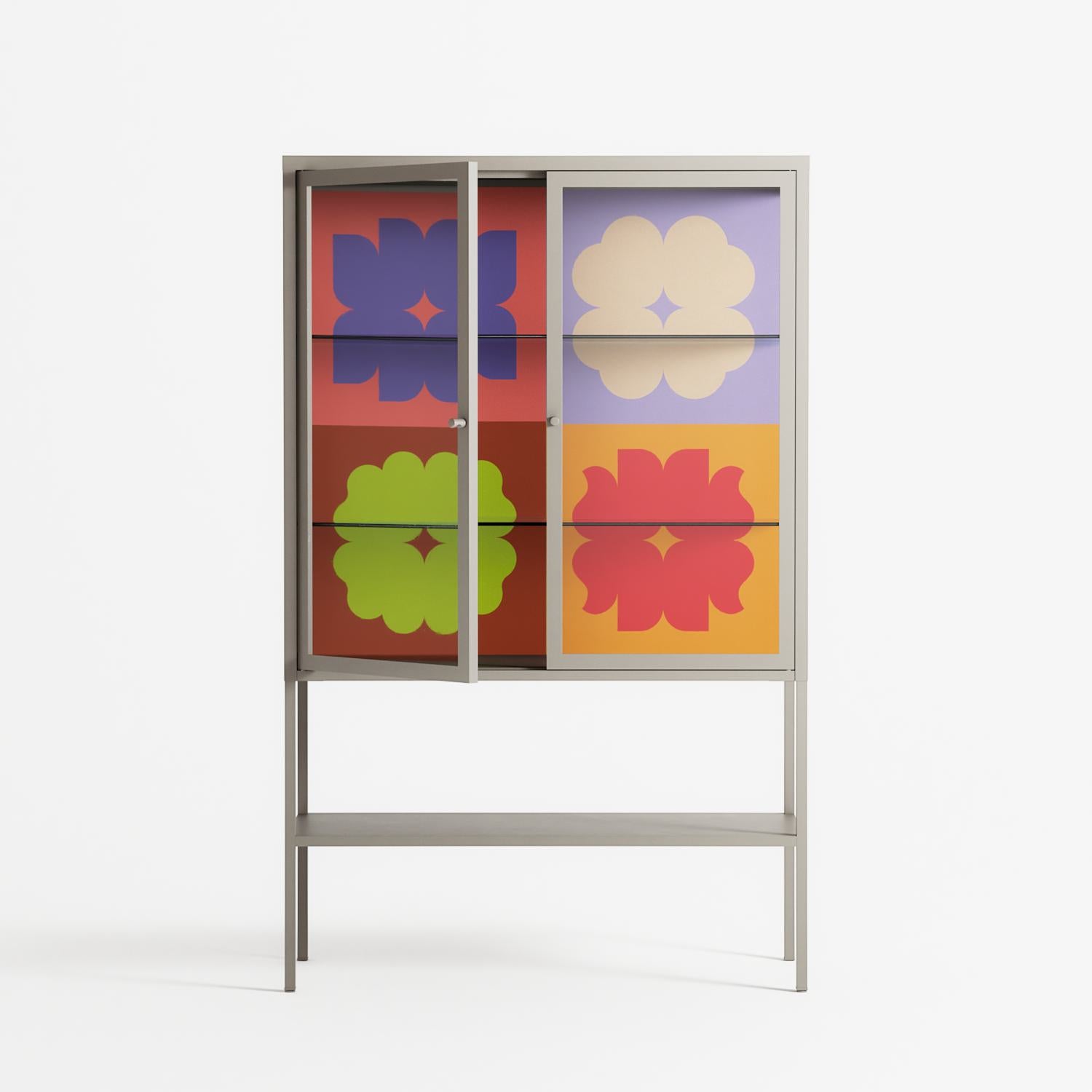 Flowers All - Loft Cabinet - Linus Lohoff - Pebble - Clear glass