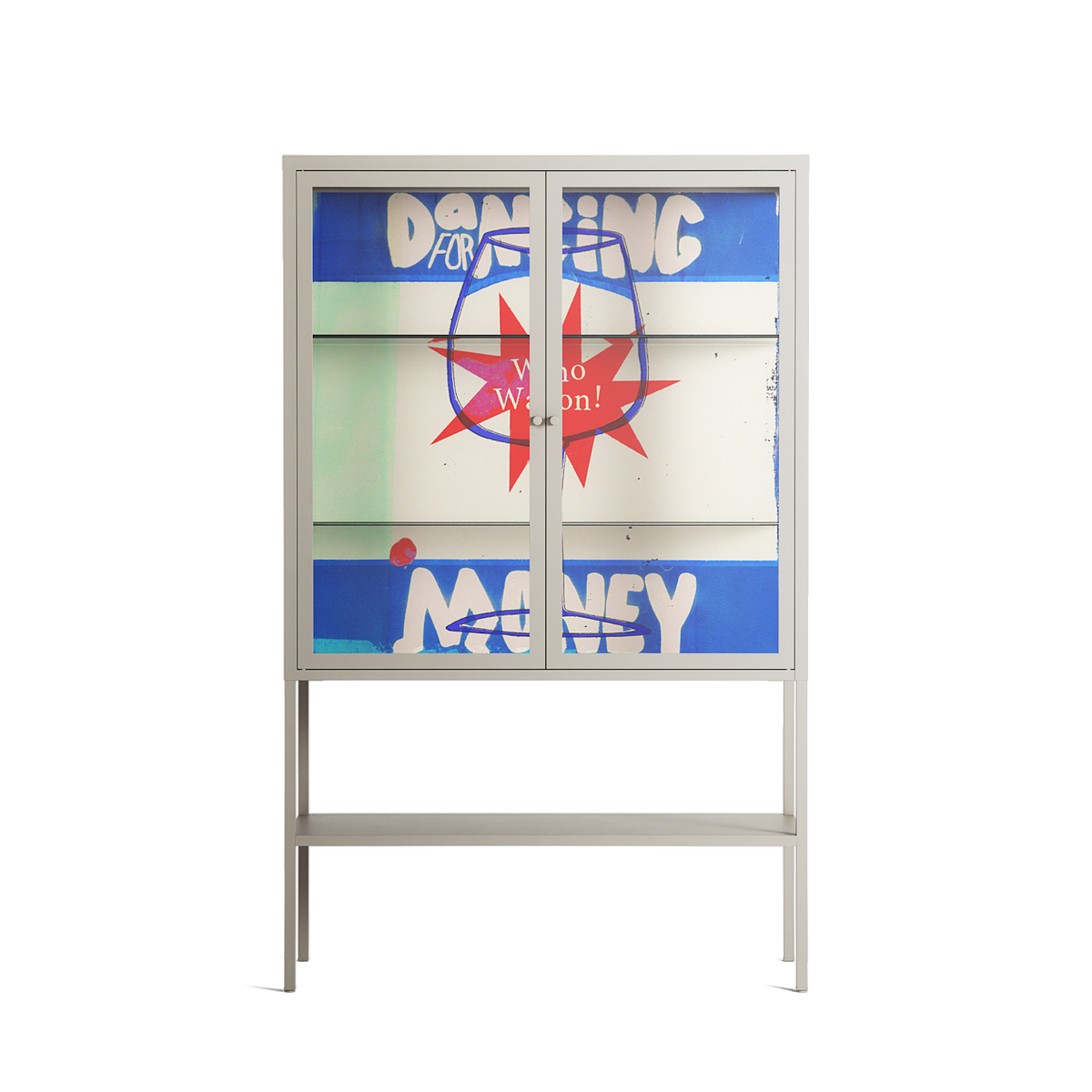 Wino Wagon - Loft Cabinet - Ciara Wade - Pebble - Clear glass