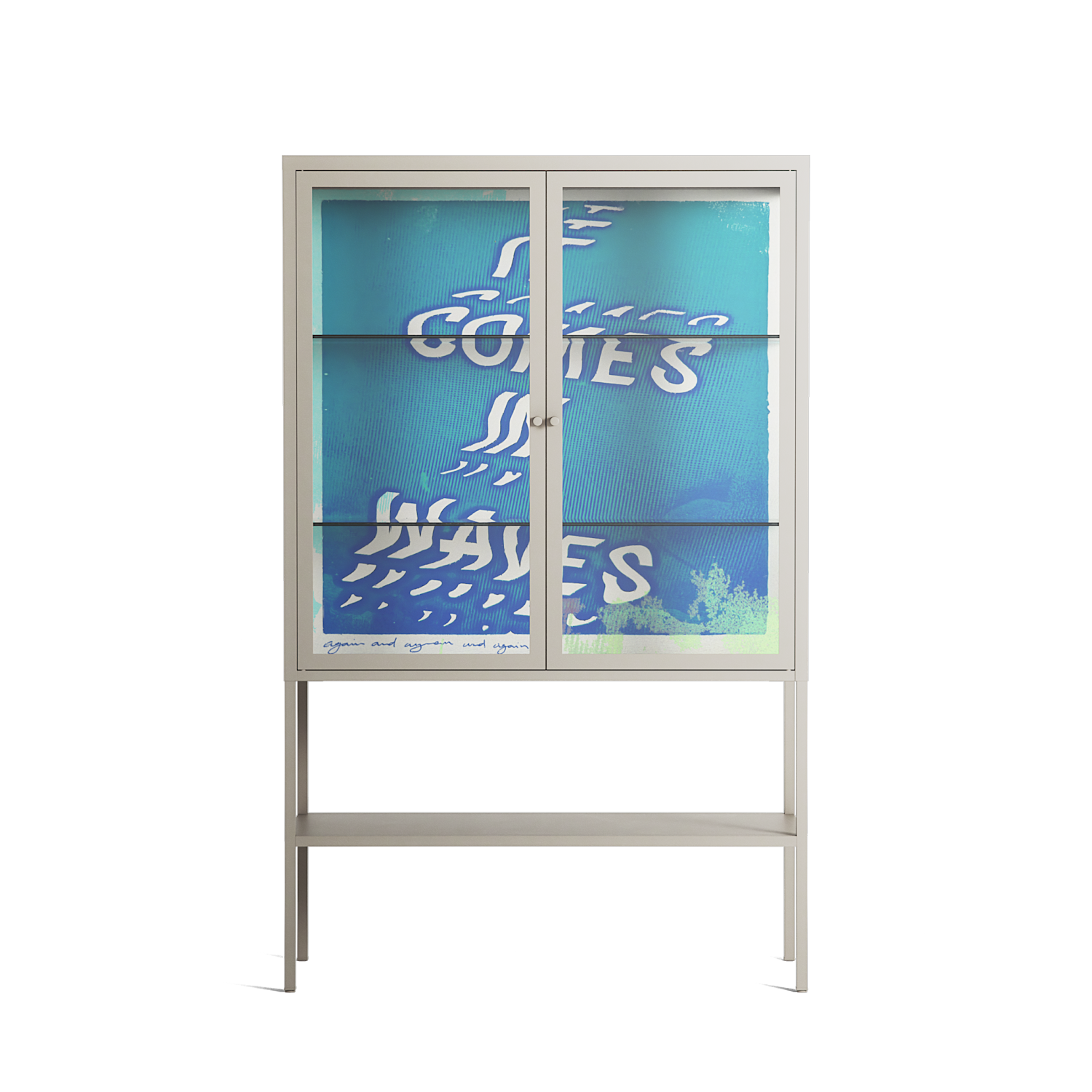 It Comes in Waves - Loft Cabinet - Ciara Wade - Pebble - Clear glass