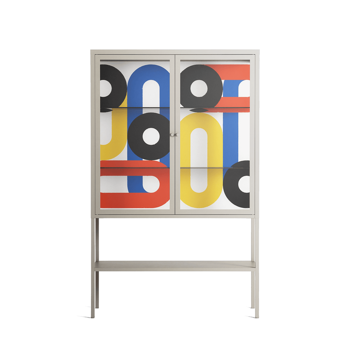 Arial - Loft Cabinet - Vratislav Pecka - Pebble - Clear glass