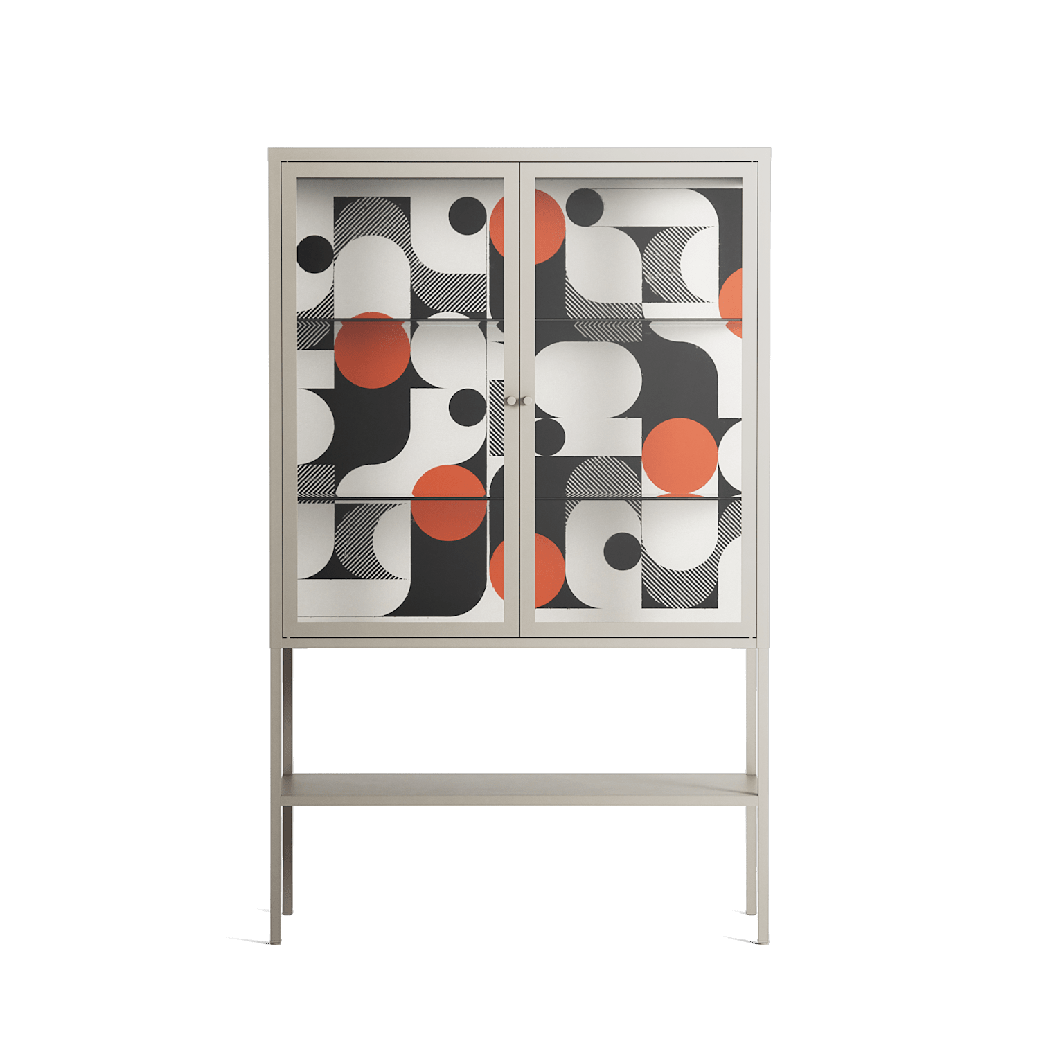 Conserto - Loft Cabinet - Vratislav Pecka - Pebble - Clear glass