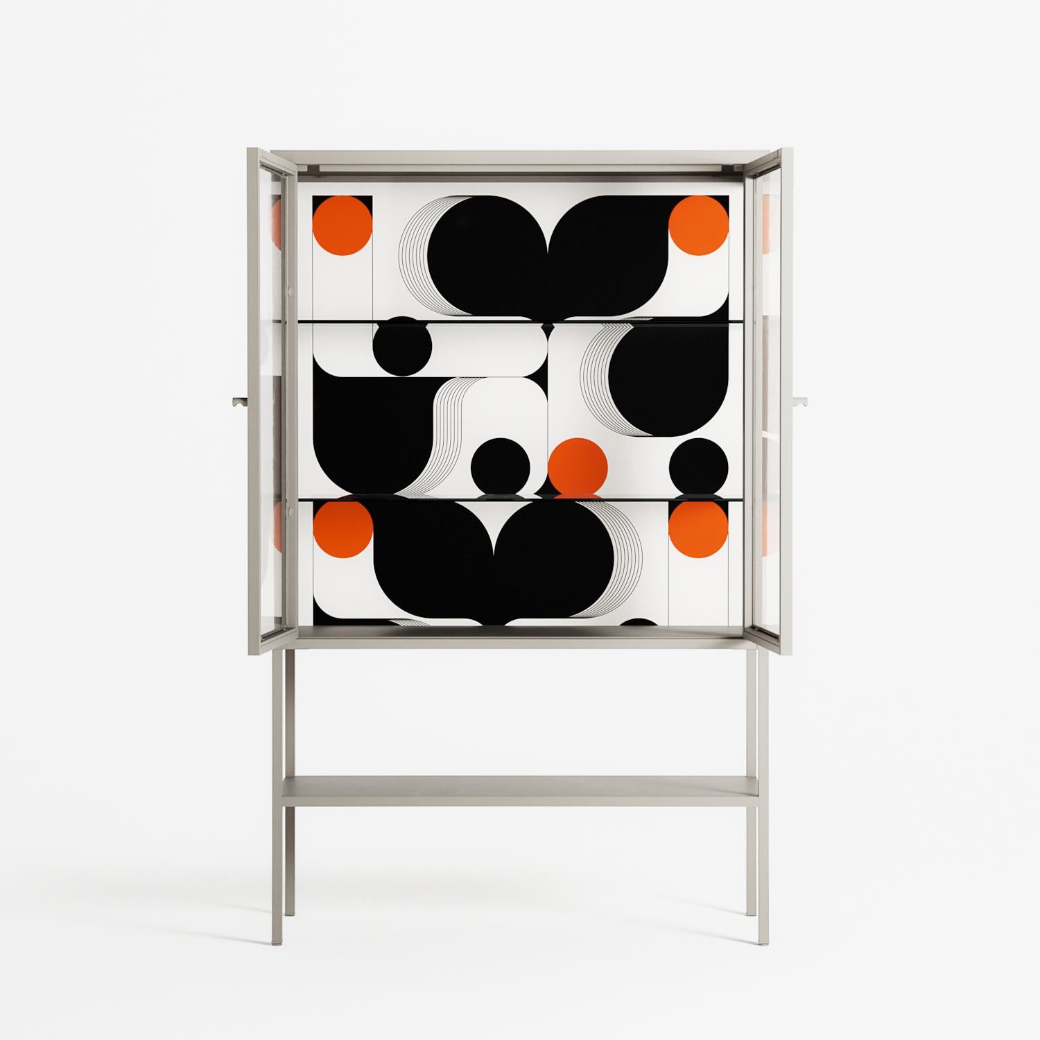 Conserto2 - Loft Cabinet - Vratislav Pecka - Pebble - Clear glass