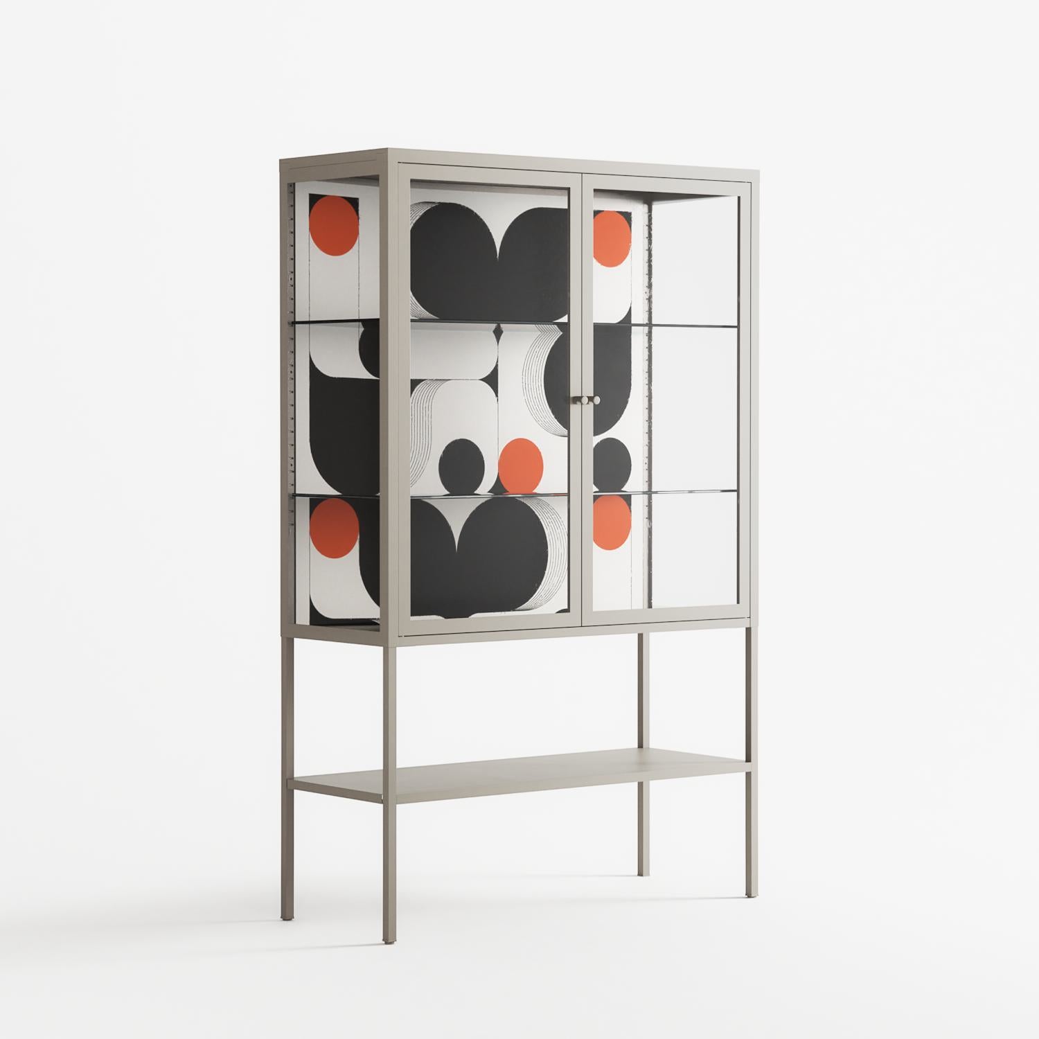 Conserto2 - Loft Cabinet - Vratislav Pecka - Pebble - Clear glass