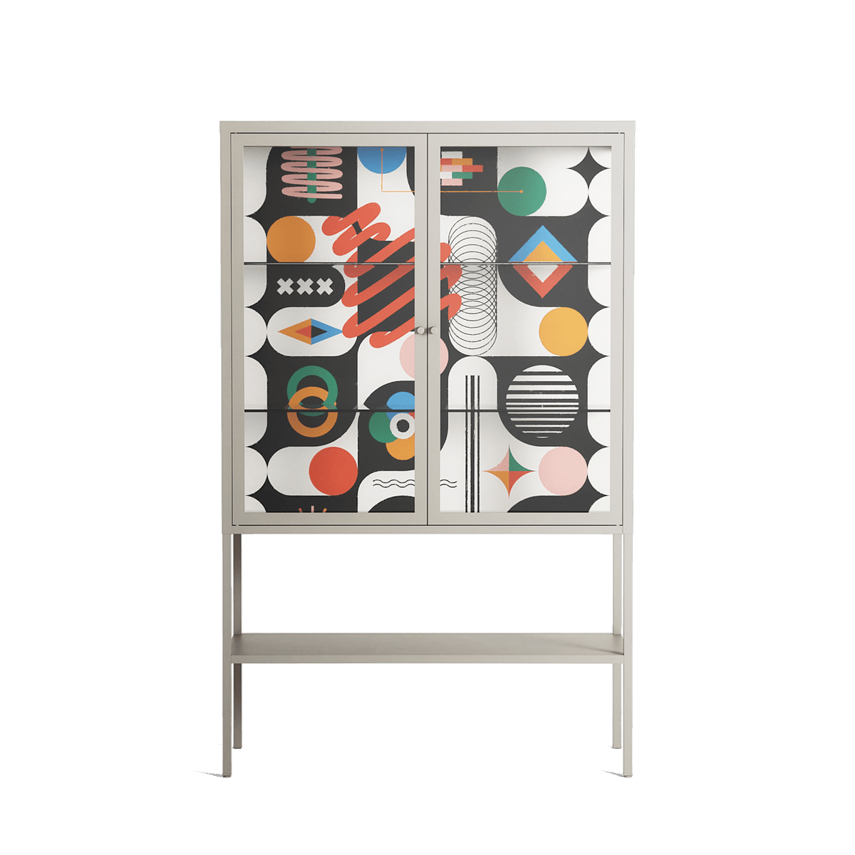 Connections - Loft Cabinet - Vratislav Pecka - Pebble - Clear glass