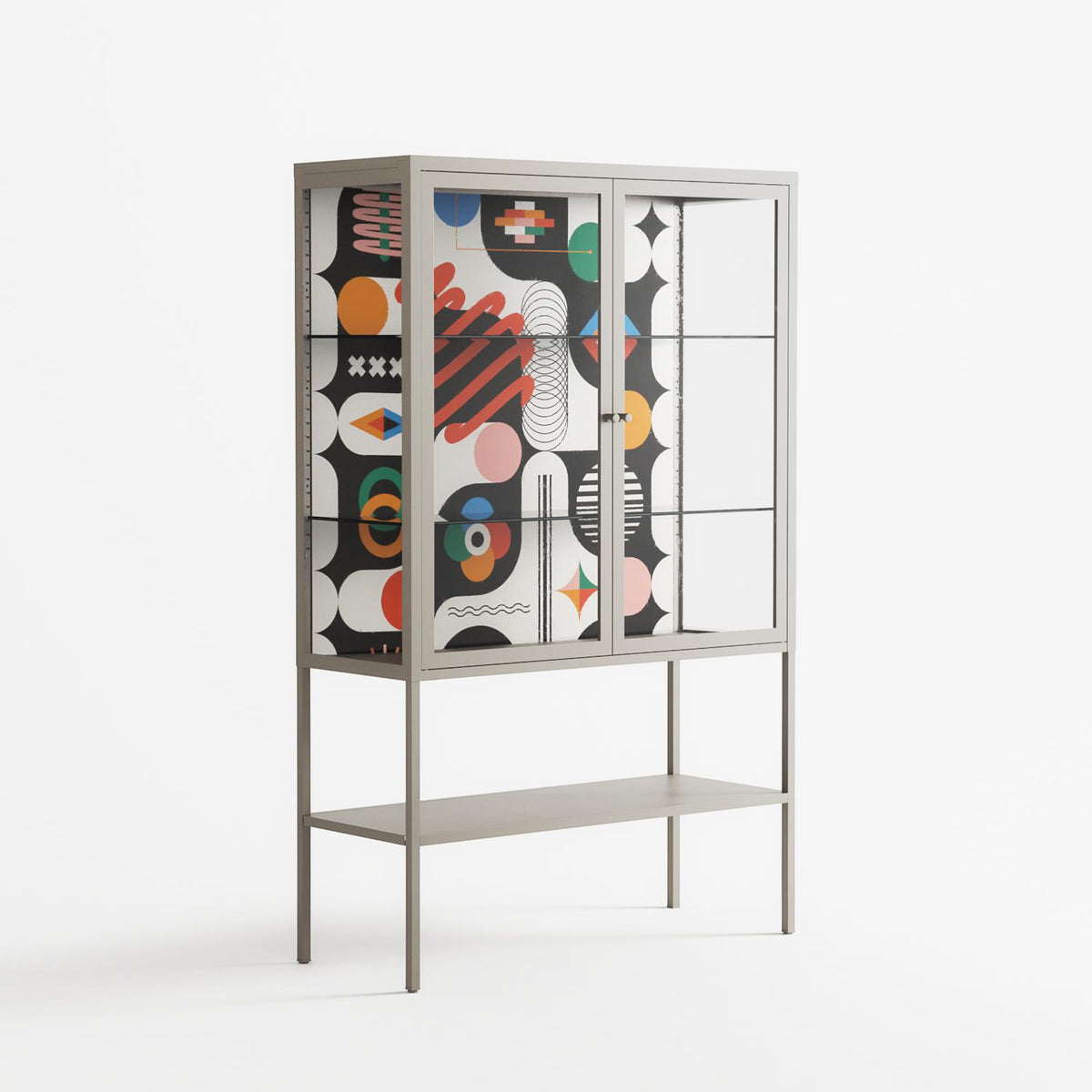 Connections - Loft Cabinet - Vratislav Pecka - Pebble - Clear glass