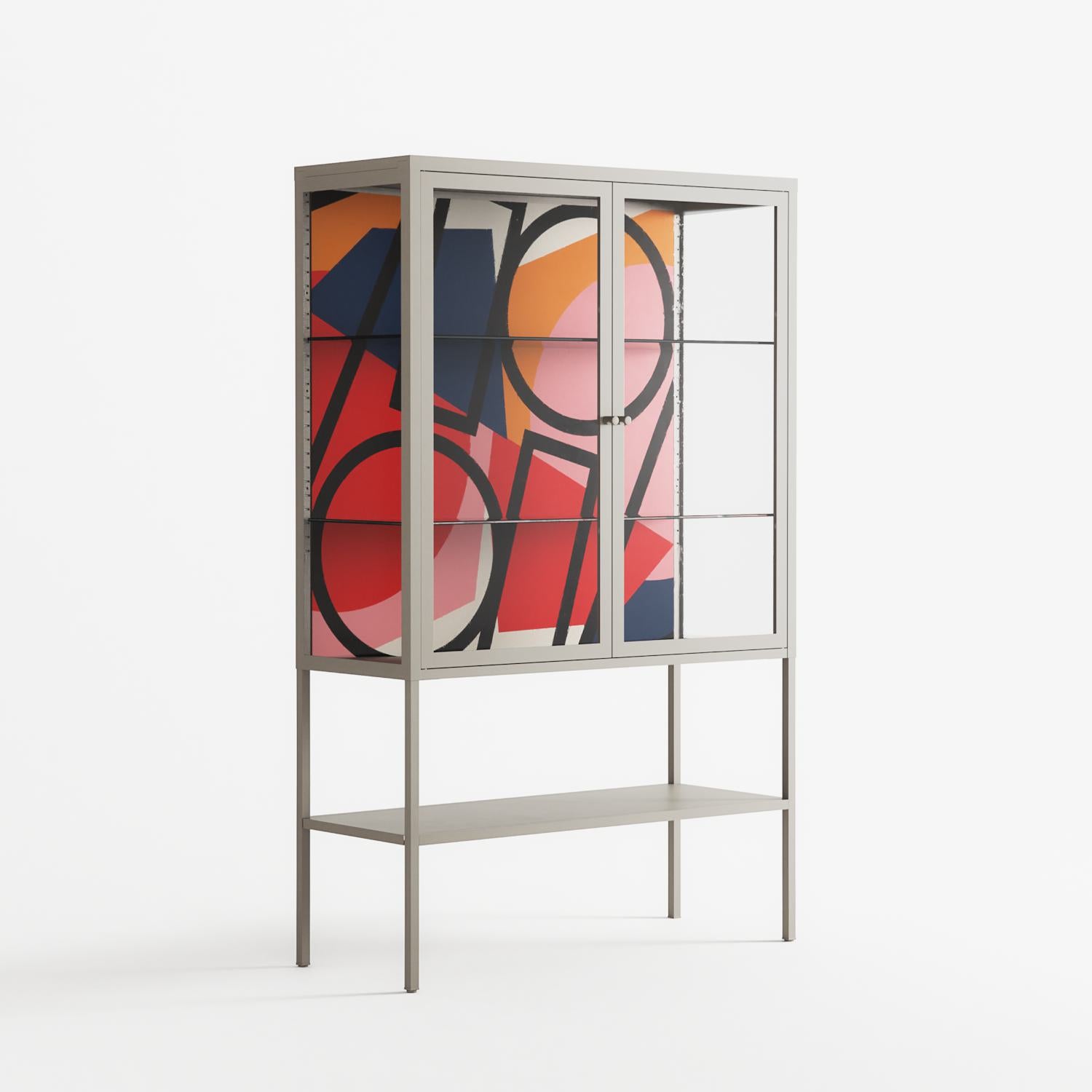 Fuerte - Loft Cabinet - Vratislav Pecka - Pebble - Clear glass