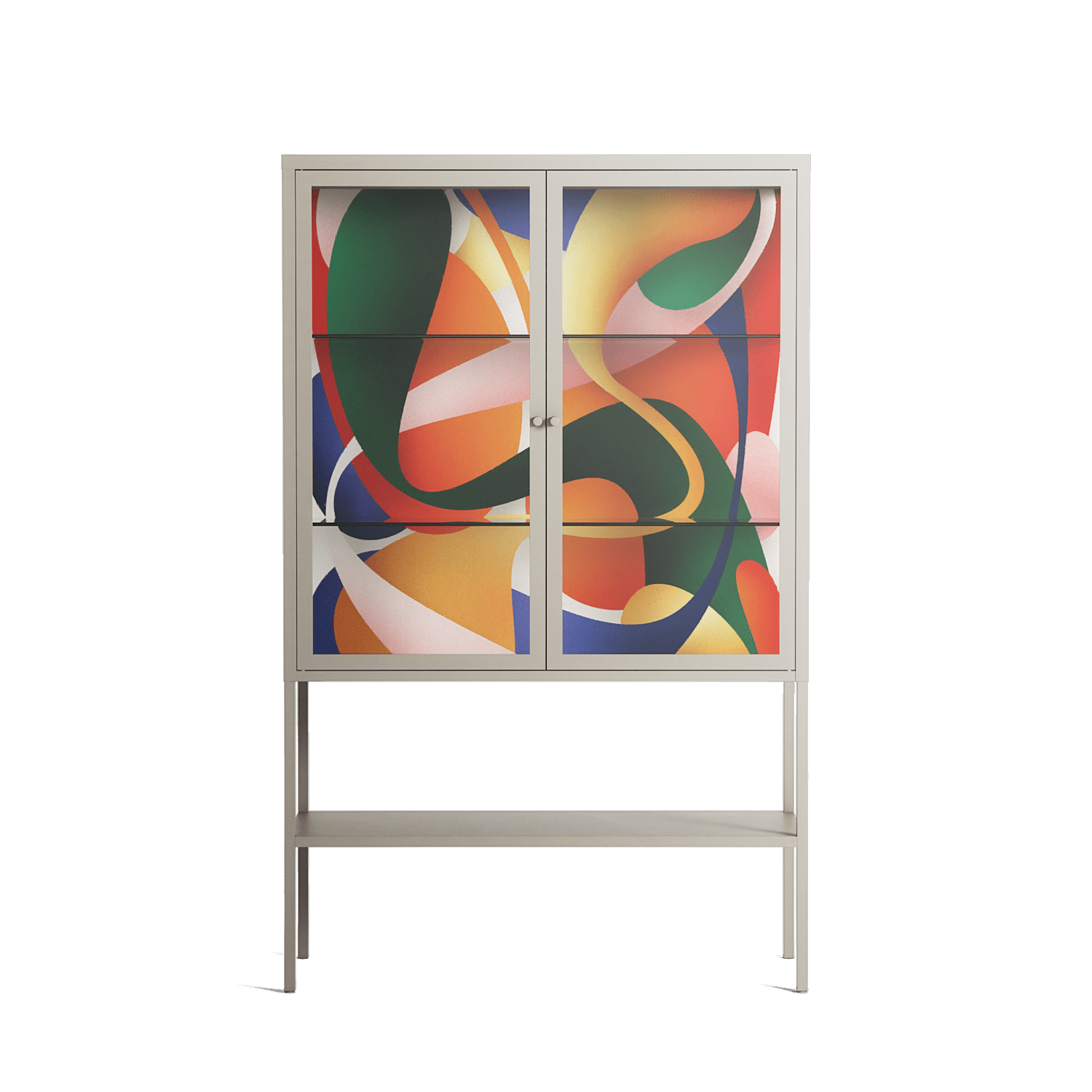 Gloss - Loft Cabinet - Vratislav Pecka - Pebble - Clear glass