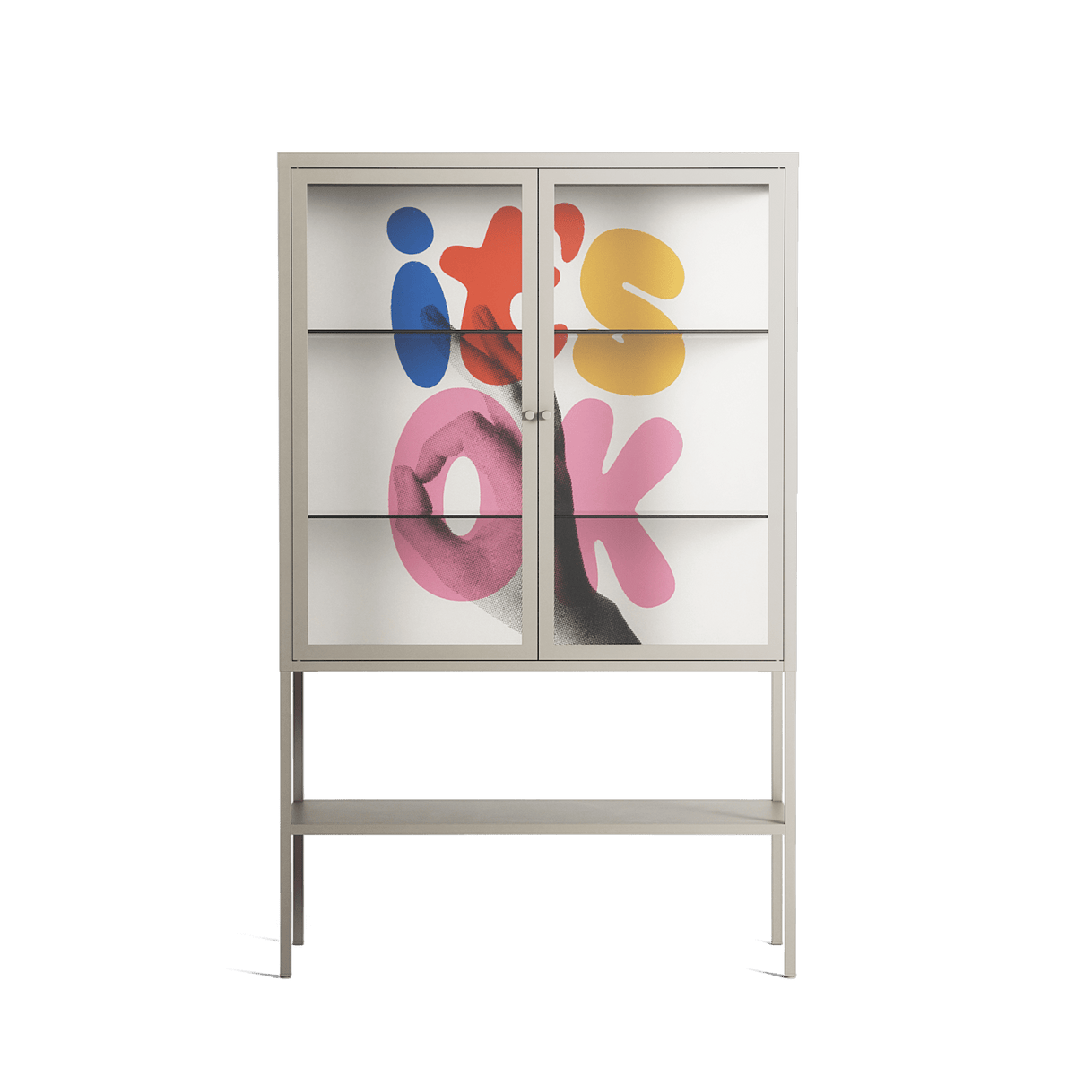 Its Ok - Loft Cabinet - Vratislav Pecka - Pebble - Clear glass