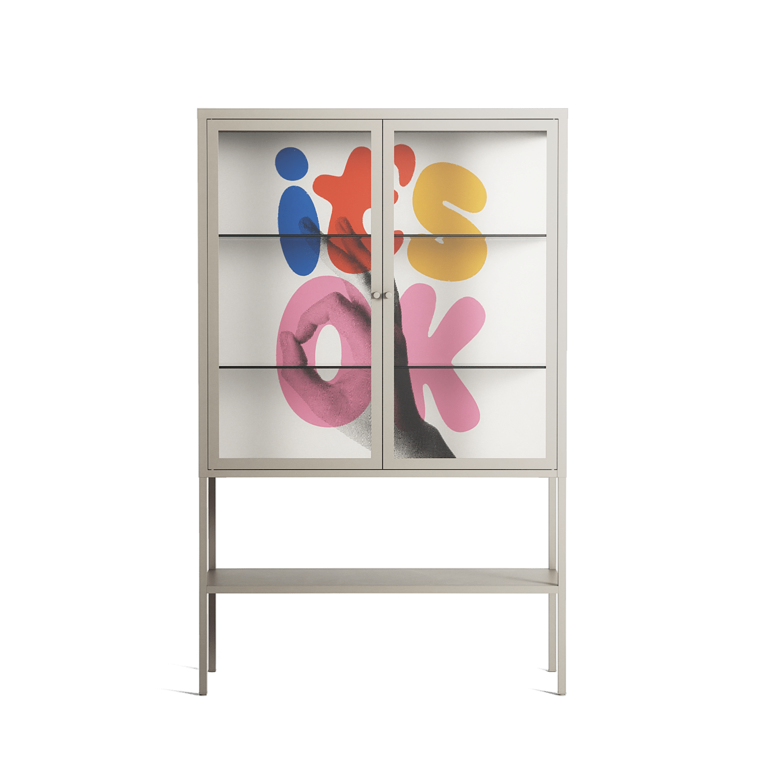 Its Ok - Loft Cabinet - Vratislav Pecka - Pebble - Clear glass