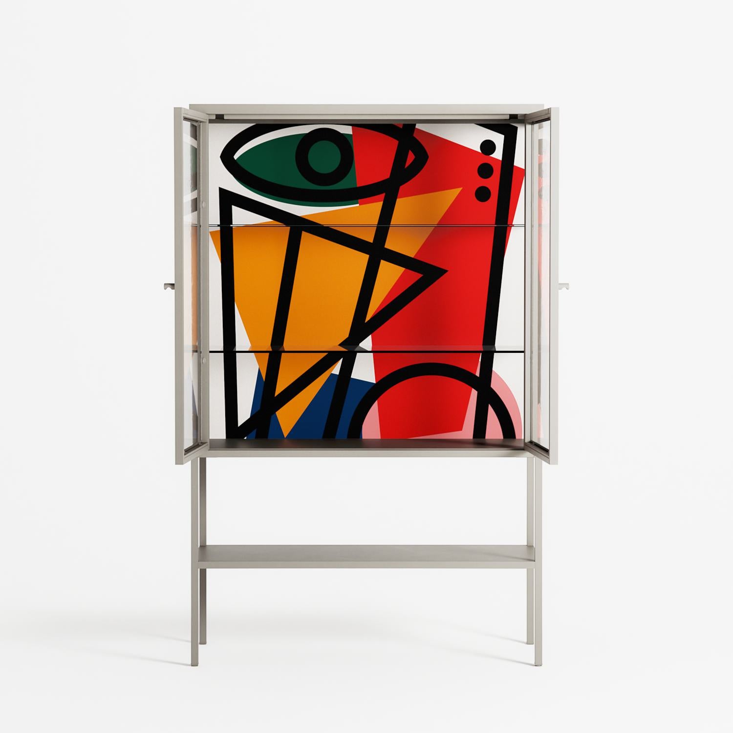 Misplaced - Loft Cabinet - Vratislav Pecka - Pebble - Clear glass