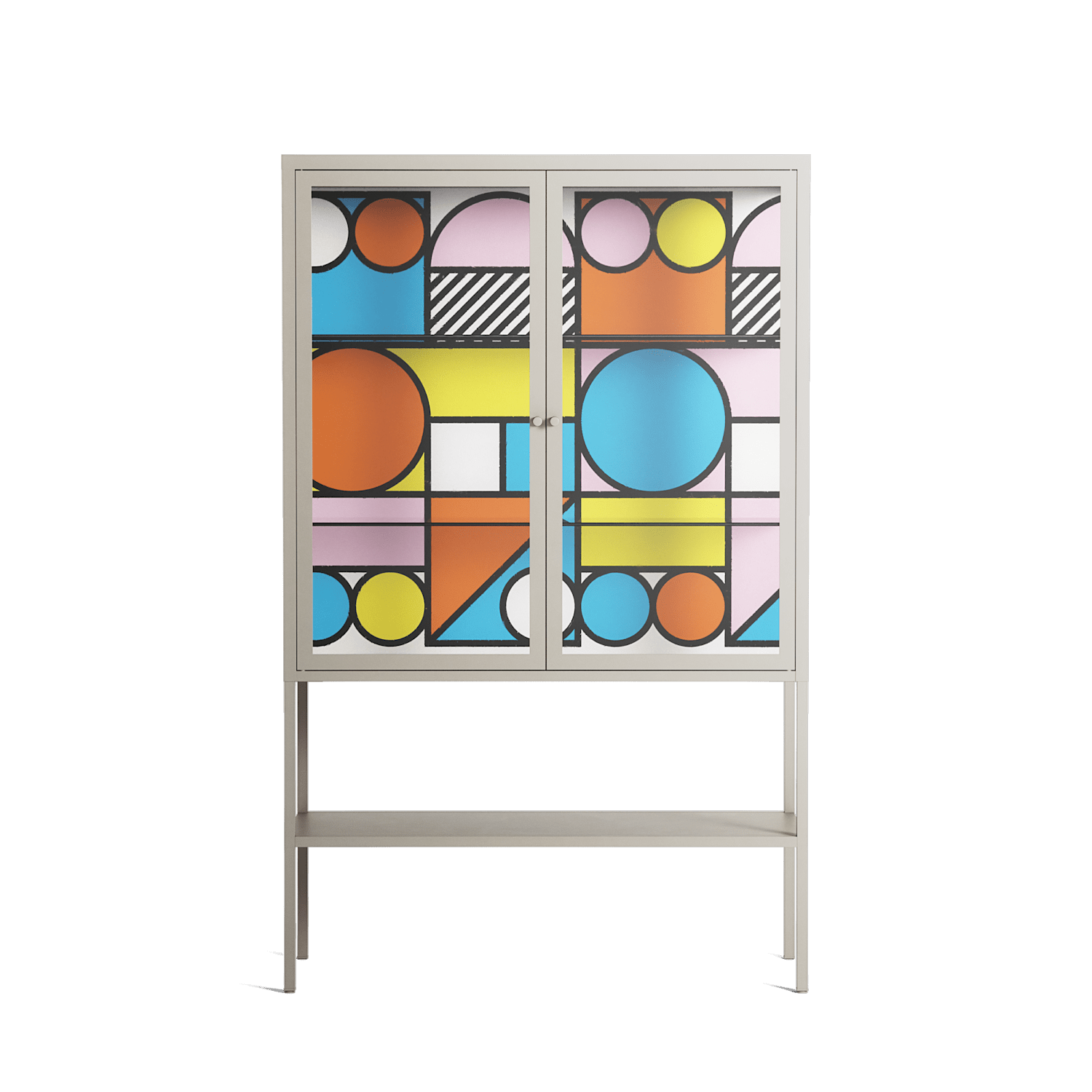 Palette - Loft Cabinet - Vratislav Pecka - Pebble - Clear glass