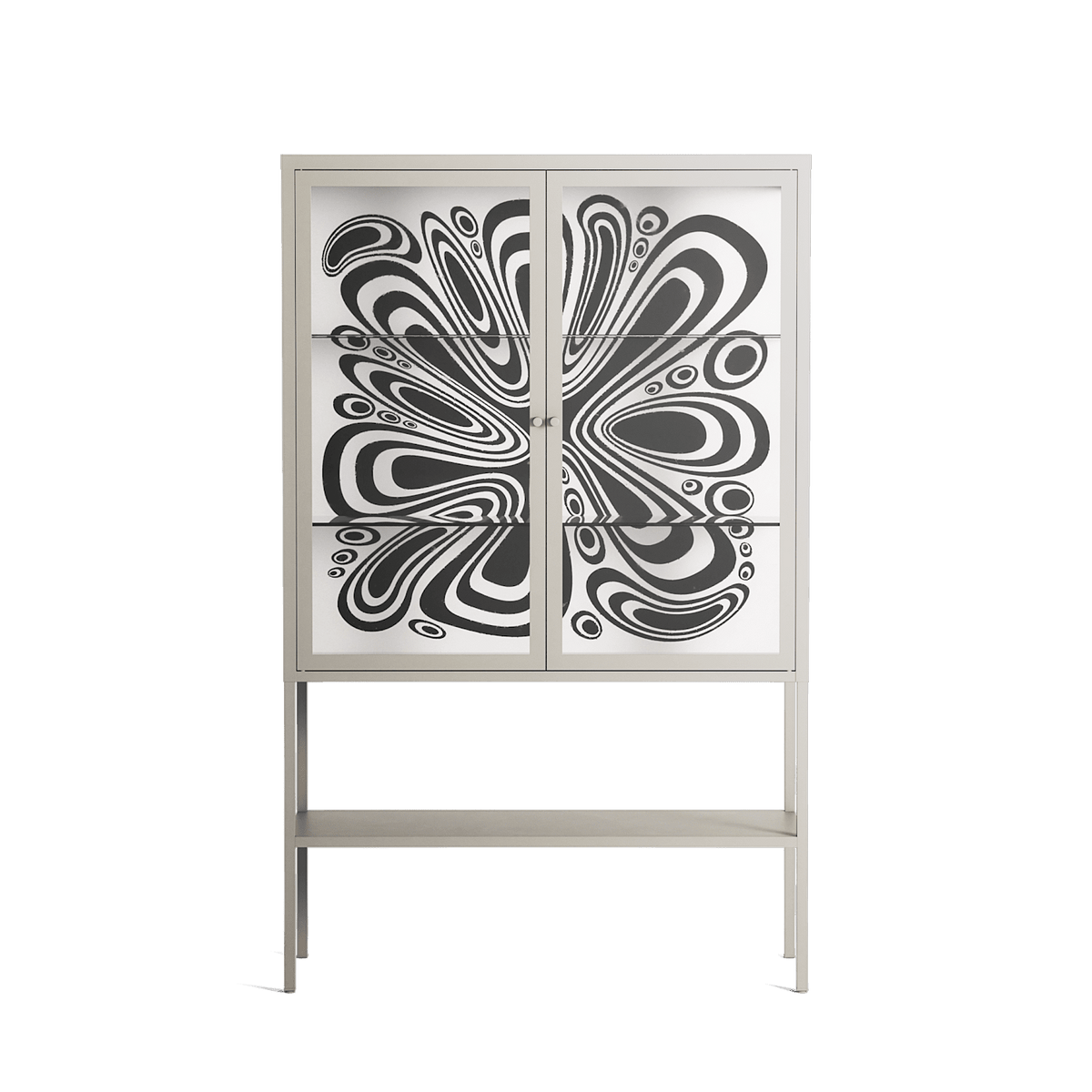 Splash of black - Loft Cabinet - Vratislav Pecka - Pebble - Clear glass