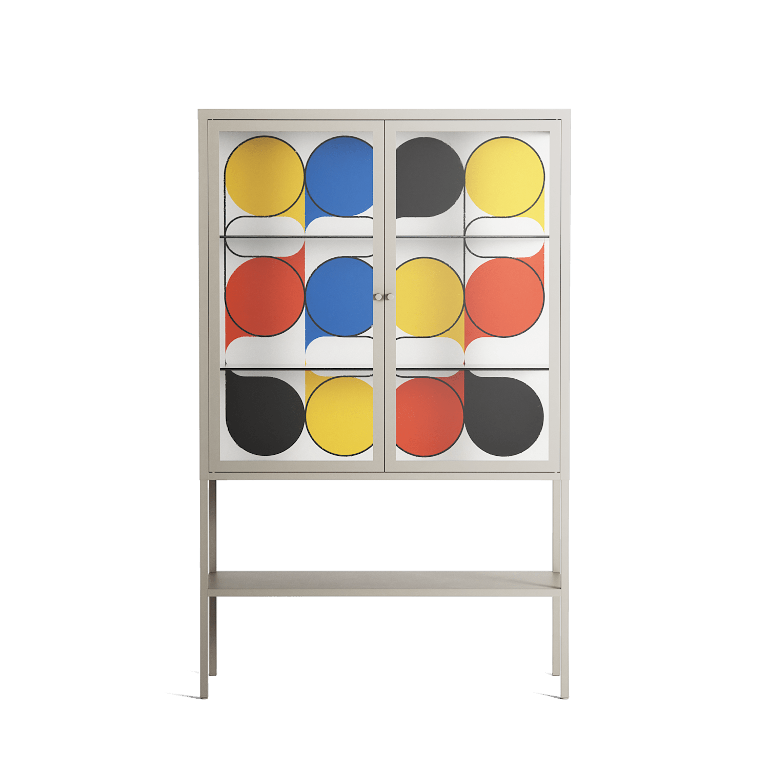 Springs - Loft Cabinet - Vratislav Pecka - Pebble - Clear glass