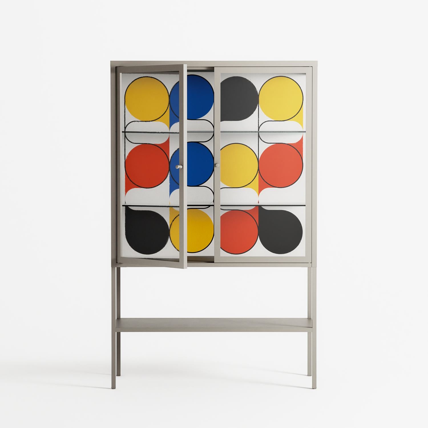 Springs - Loft Cabinet - Vratislav Pecka - Pebble - Clear glass