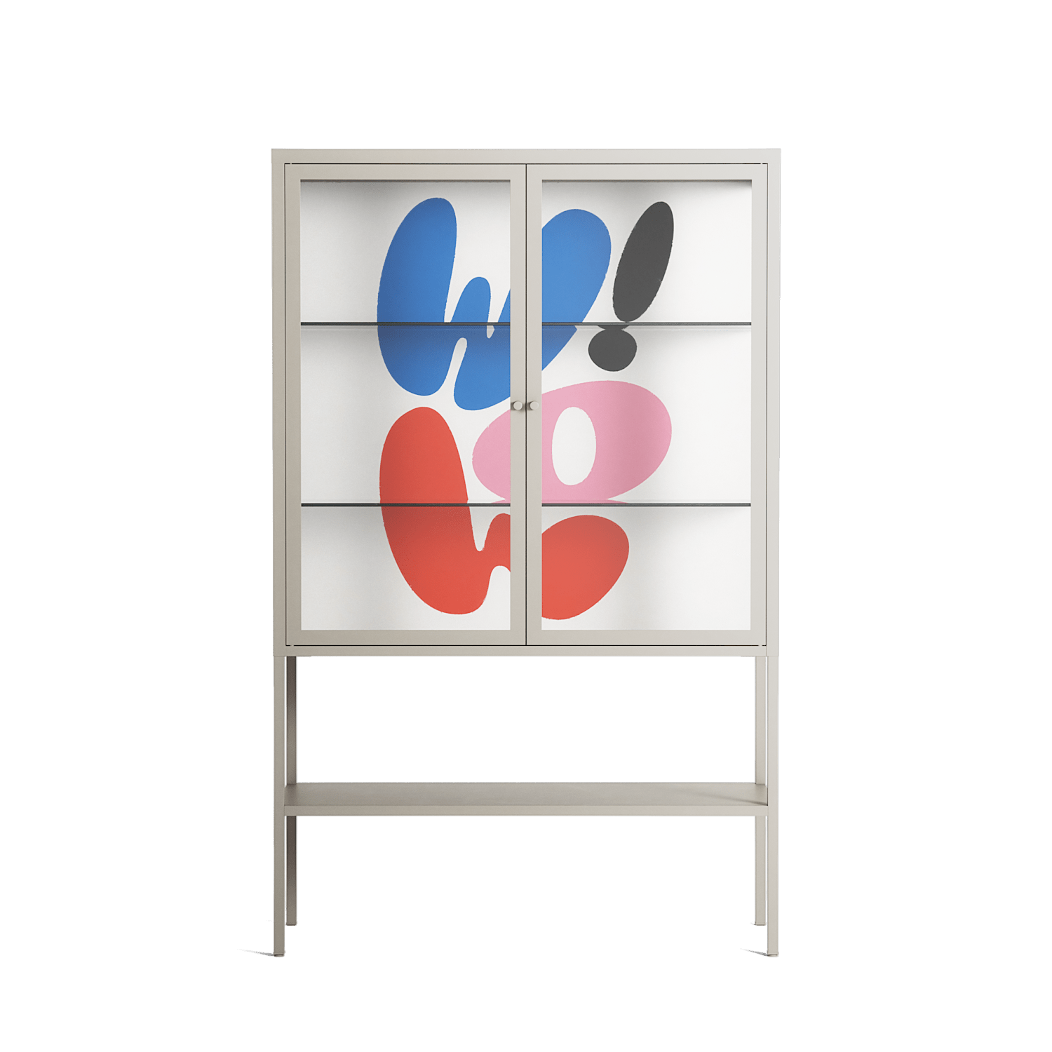 Wow - Loft Cabinet - Vratislav Pecka - Pebble - Clear glass