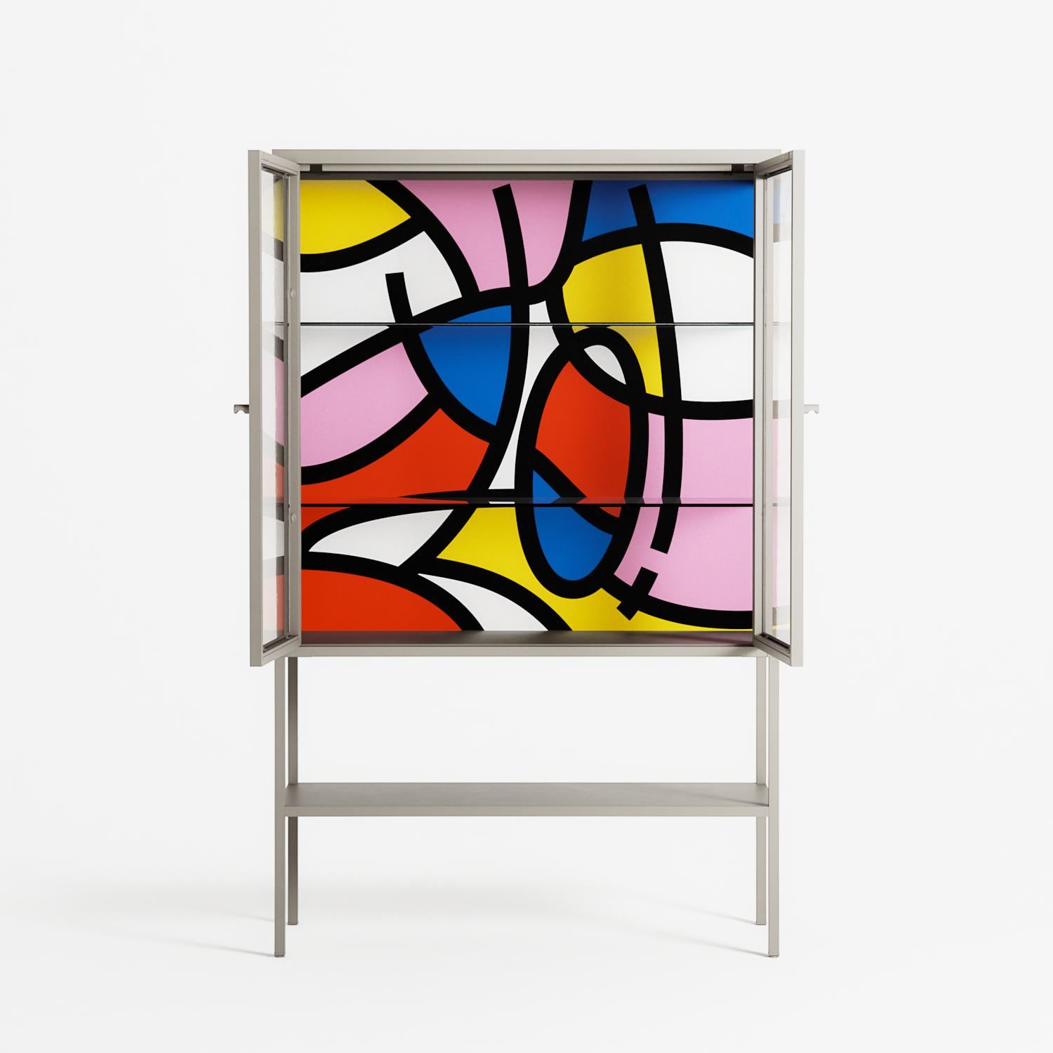 Yo - Loft Cabinet - Vratislav Pecka - Pebble - Clear glass