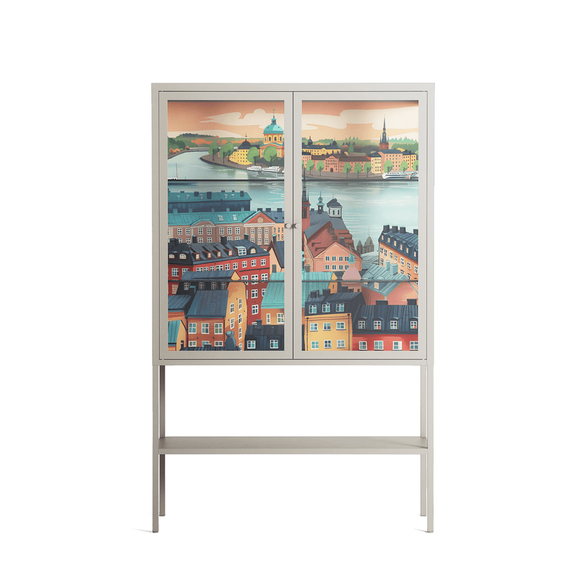 Gamla Stan - Loft Cabinet - Nur Rydberg - Pebble - Clear glass