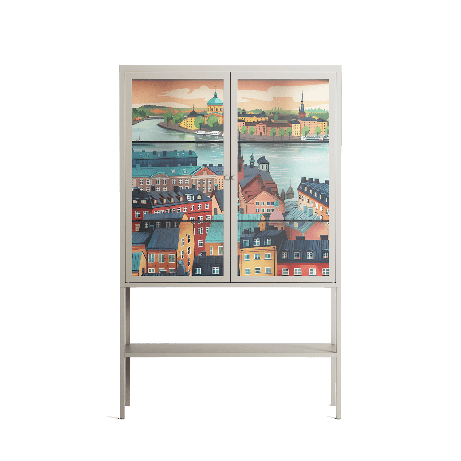 Gamla Stan - Loft Cabinet - Nur Rydberg - Pebble - Clear glass