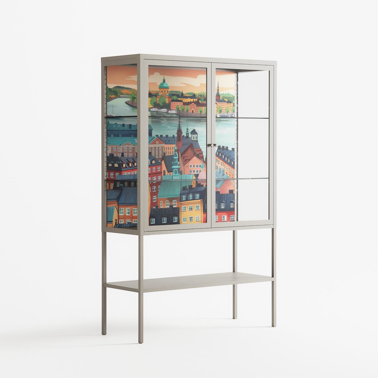 Gamla Stan - Loft Cabinet - Nur Rydberg - Pebble - Clear glass