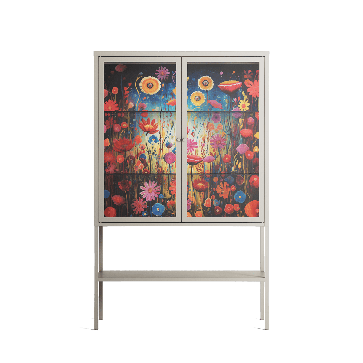 Greatful Meadow - Loft Cabinet - Nur Rydberg - Pebble - Clear glass