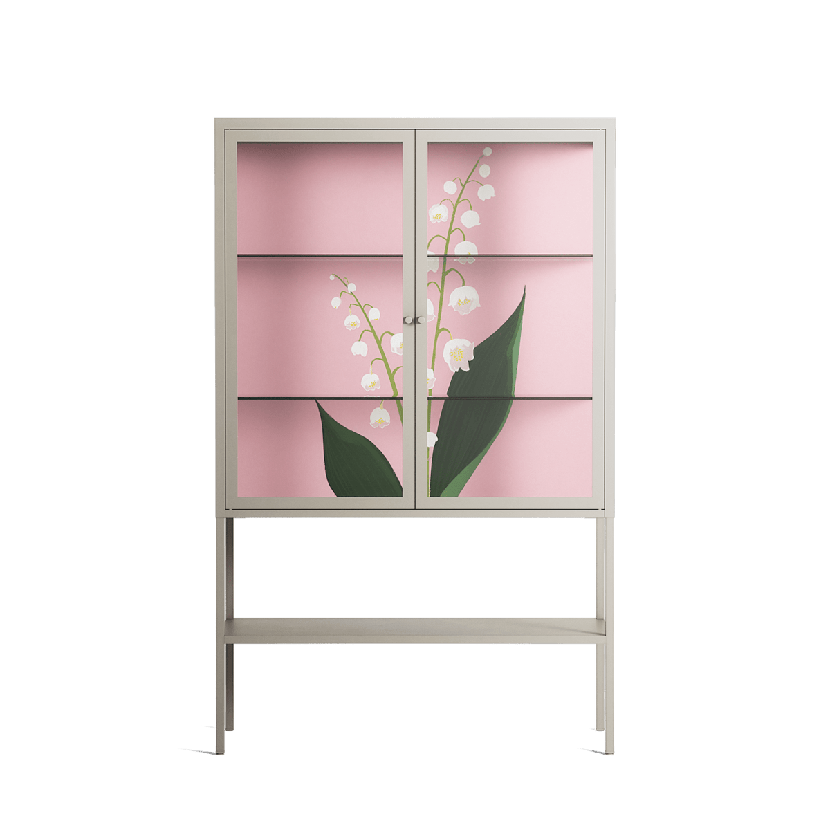 Kalas Konvalj - Loft Cabinet - Nur Rydberg - Pebble - Clear glass
