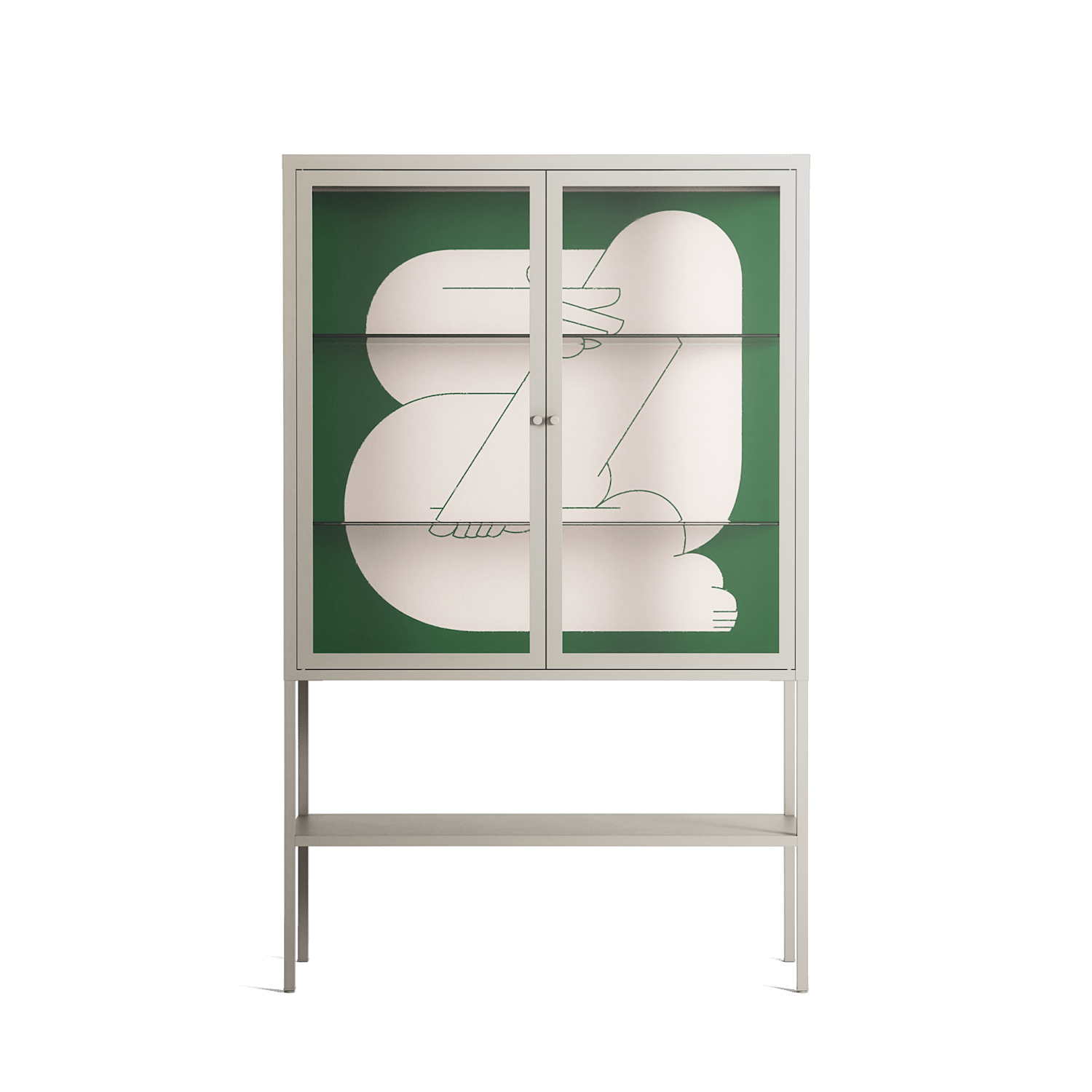 Rest 1 - Loft Cabinet - Andrea Devia-Nuño - Pebble - Clear glass