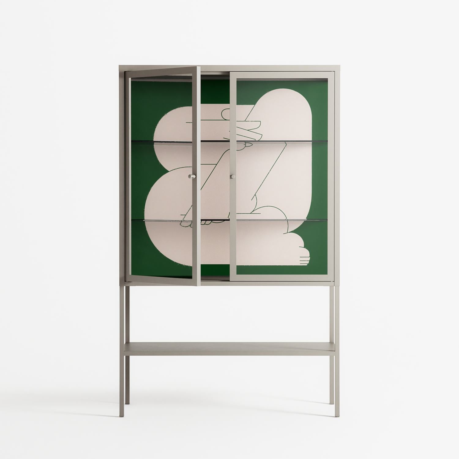 Rest 1 - Loft Cabinet - Andrea Devia-Nuño - Pebble - Clear glass