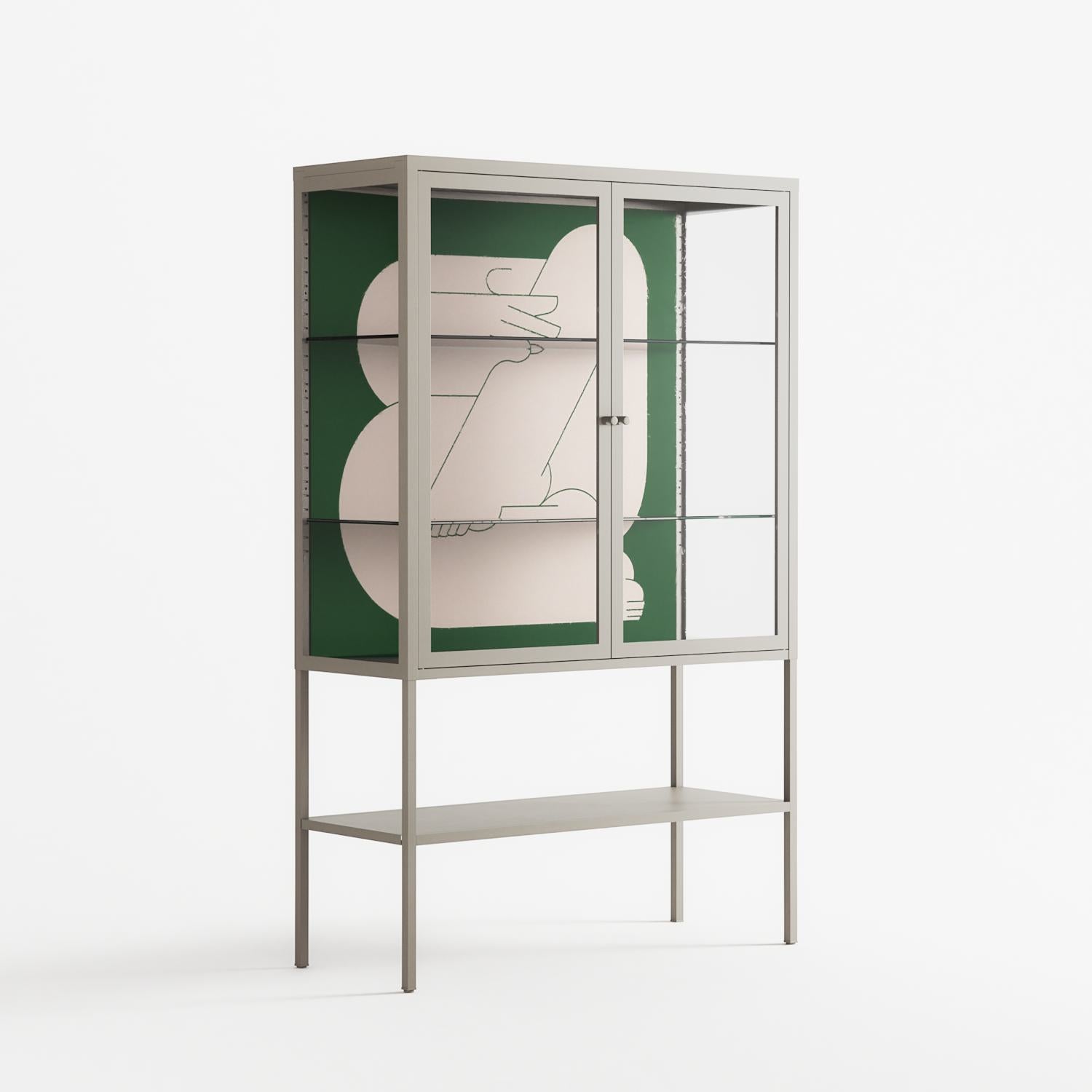 Rest 1 - Loft Cabinet - Andrea Devia-Nuño - Pebble - Clear glass