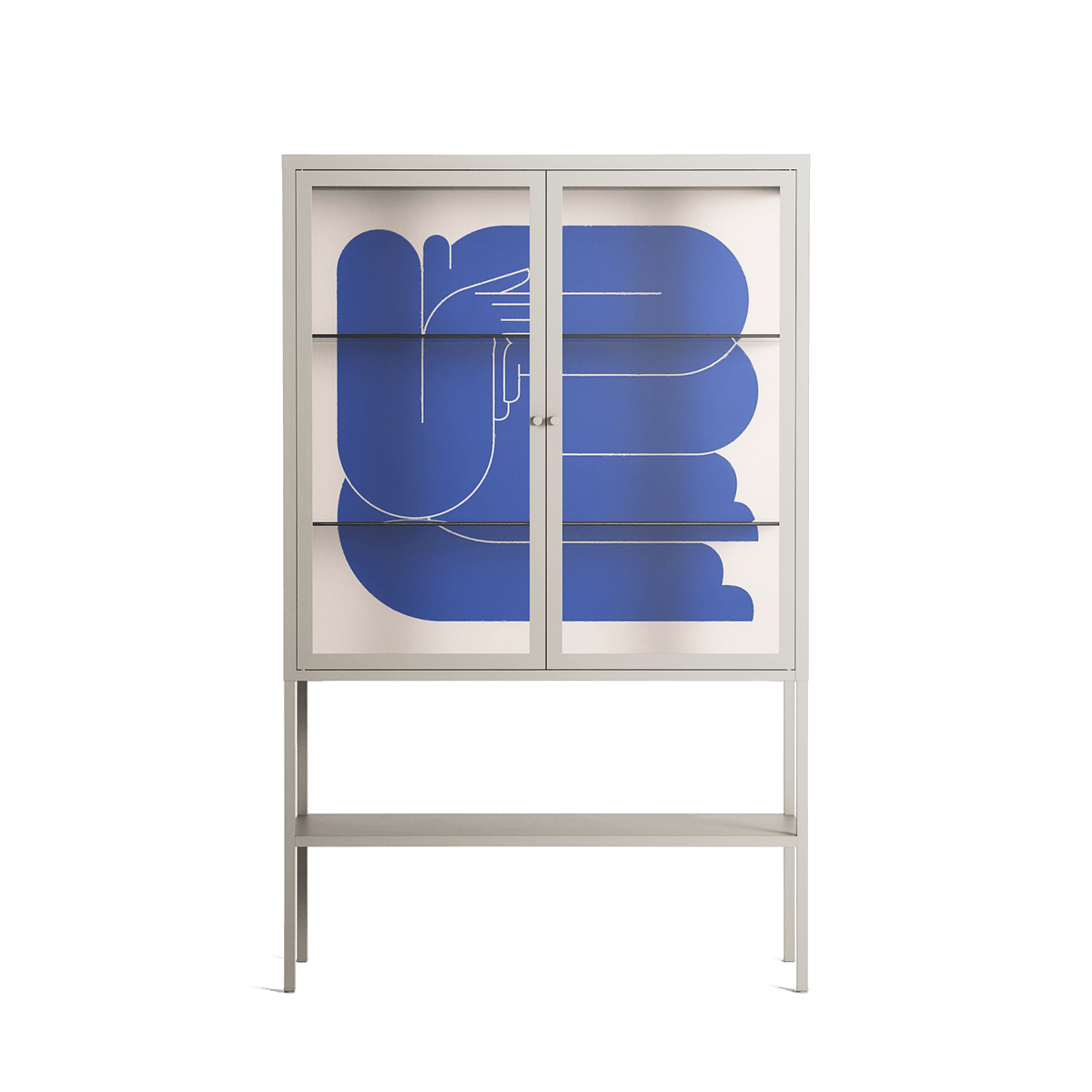 Wait 2 - Loft Cabinet - Andrea Devia-Nuño - Pebble - Clear glass