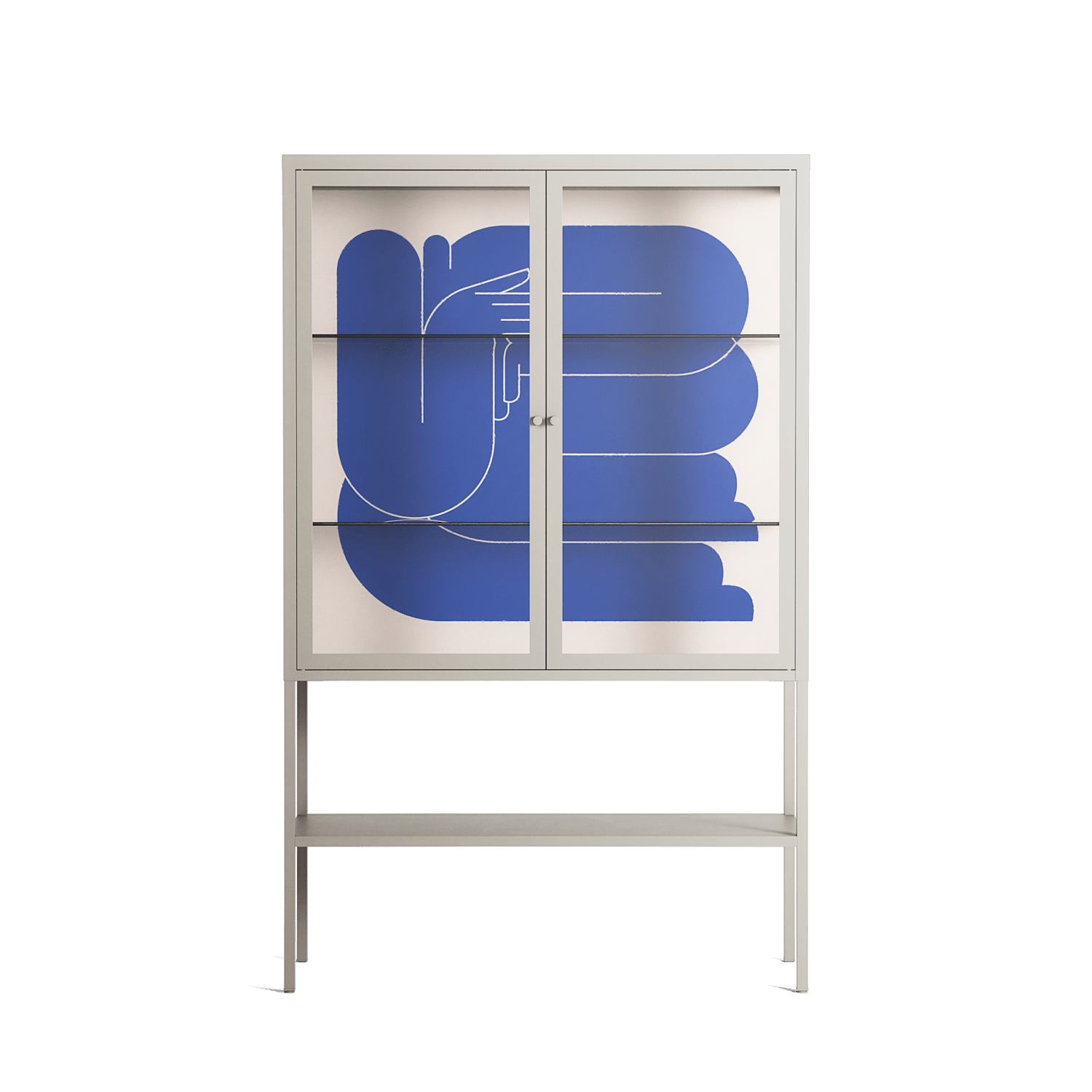 Wait 2 - Loft Cabinet - Andrea Devia-Nuño - Pebble - Clear glass