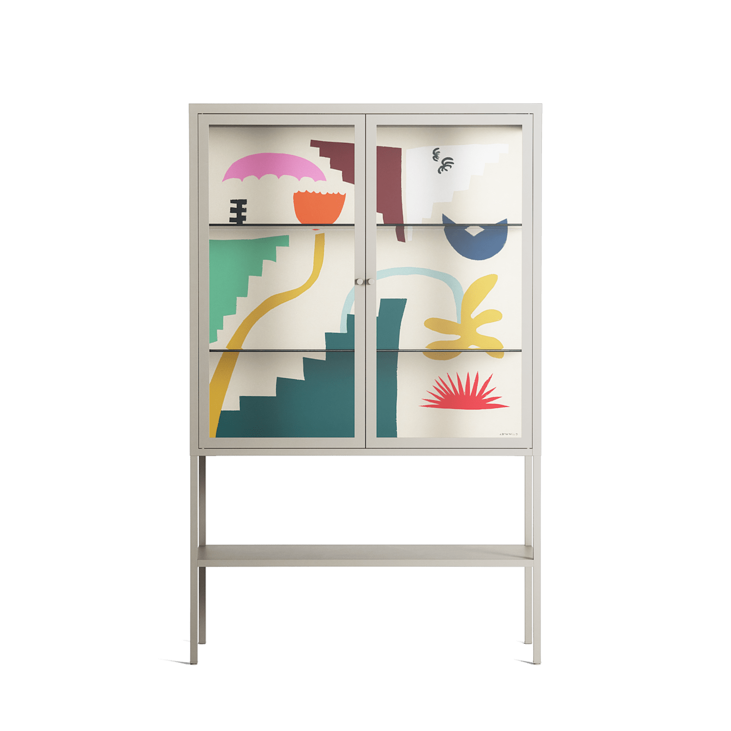 Garden Shapes - Loft Cabinet - Aley Wild - Pebble - Clear glass