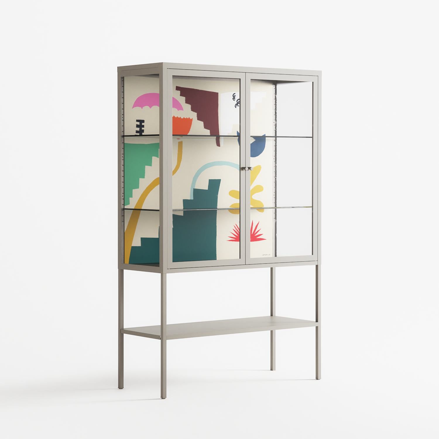 Garden Shapes - Loft Cabinet - Aley Wild - Pebble - Clear glass