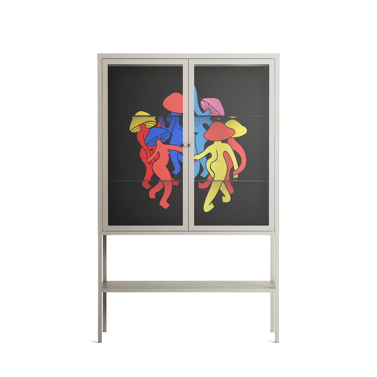 Mushroom Dance Multi - Loft Cabinet - Aley Wild - Pebble - Clear glass